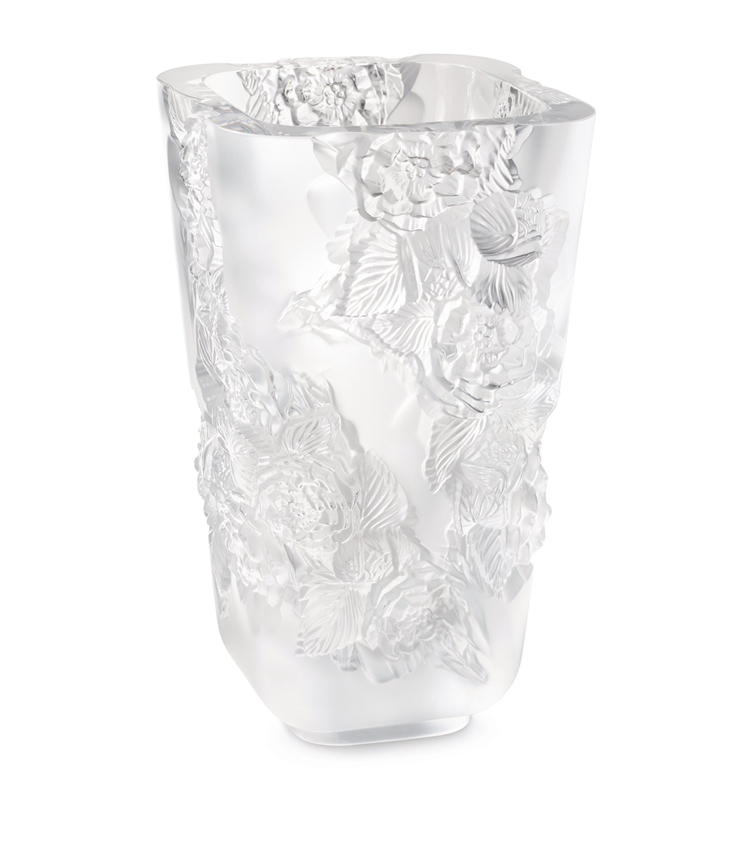 Large Crystal Pivoines Vase (35cm) INCOLORE Image 3