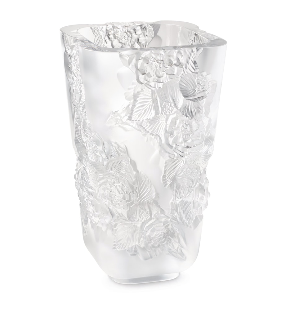 Large Crystal Pivoines Vase (35cm) INCOLORE Image 3