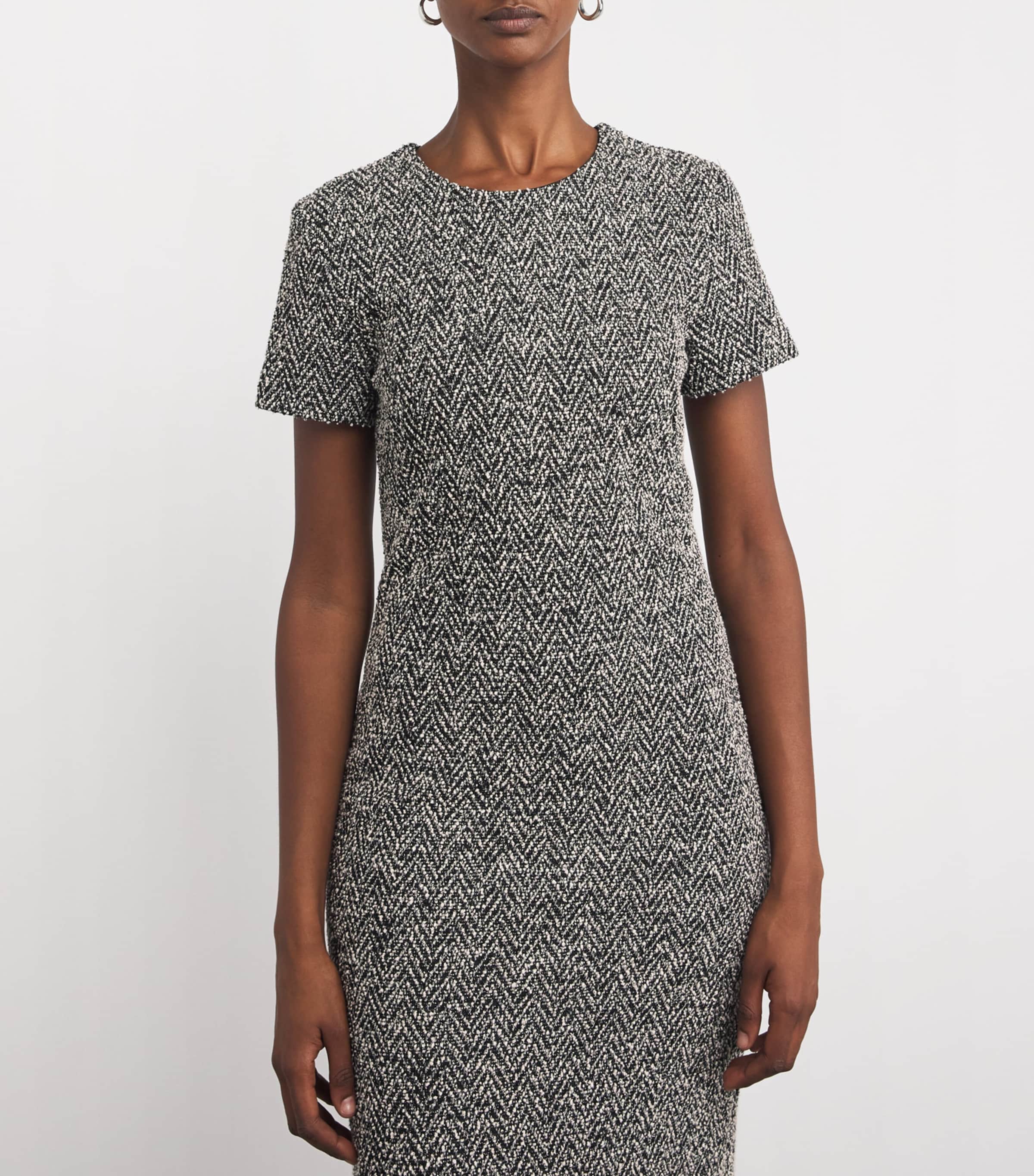 Tweed Midi Dress BLACK Image 4