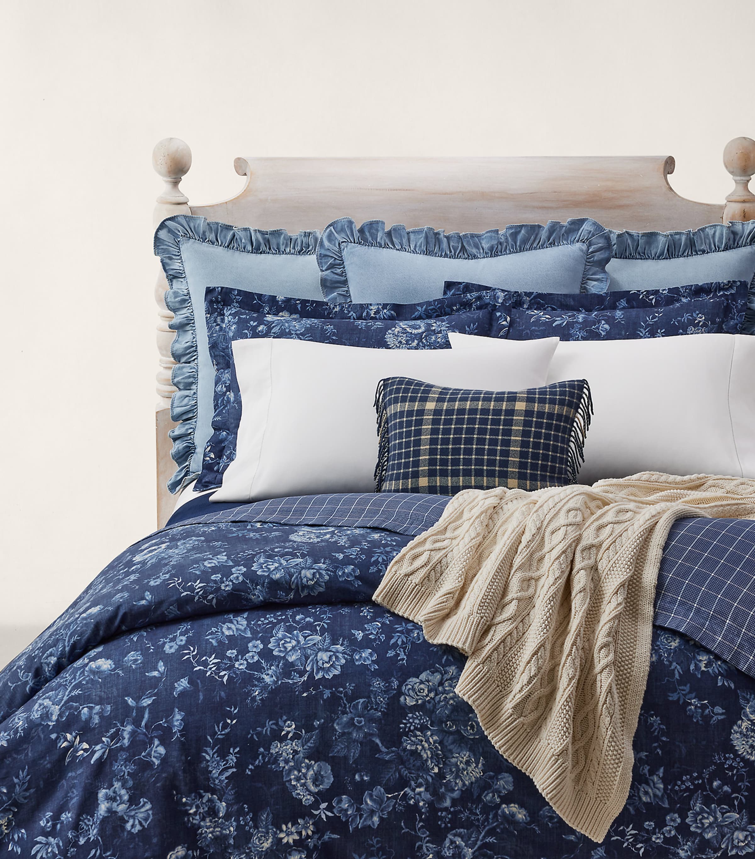 Kathryn Standard Oxford Pillowcase (50cm x 75cm) INDIGO Image 2