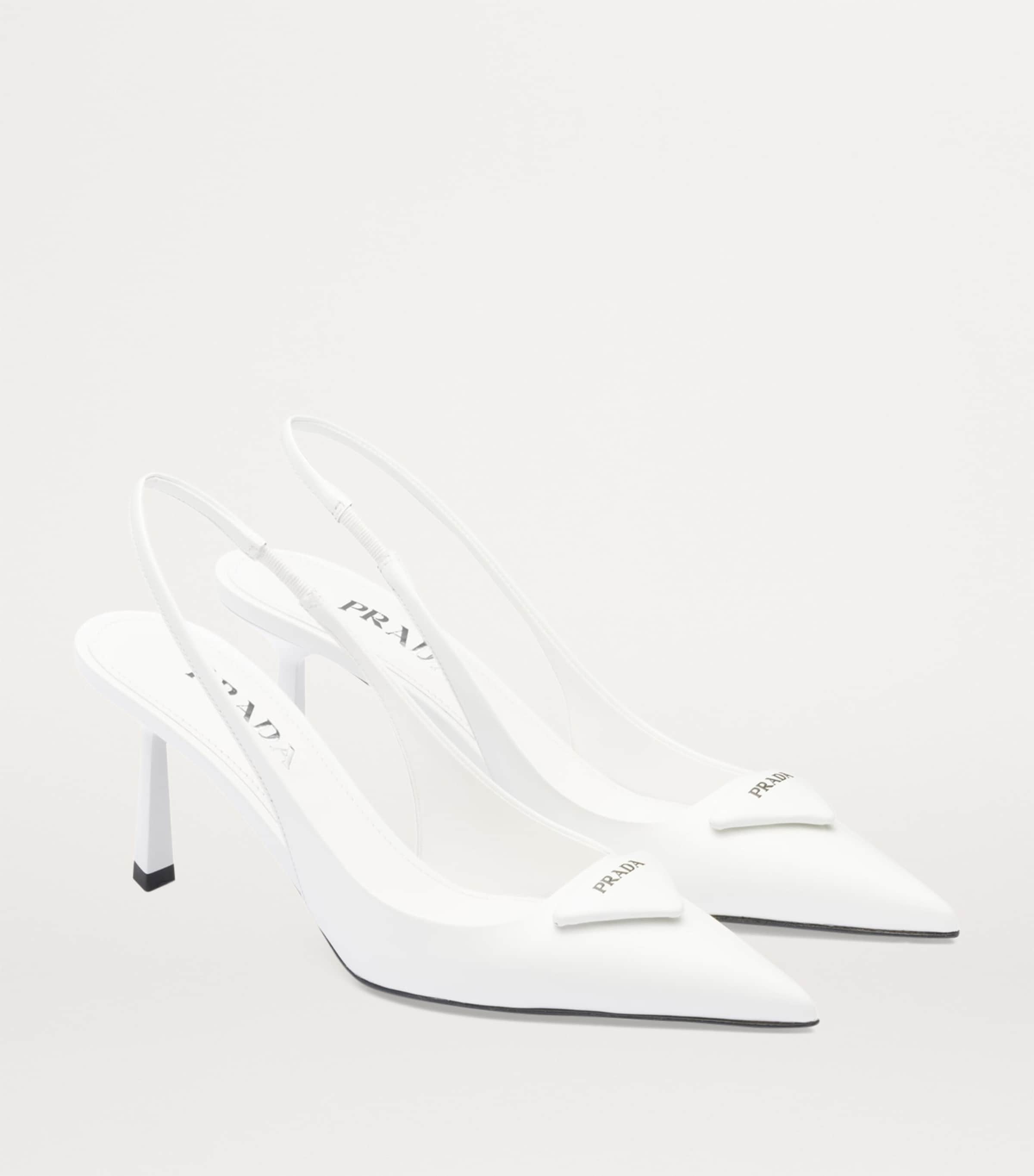 Brushed Leather Slingback Pumps 75 F0009 Image 3