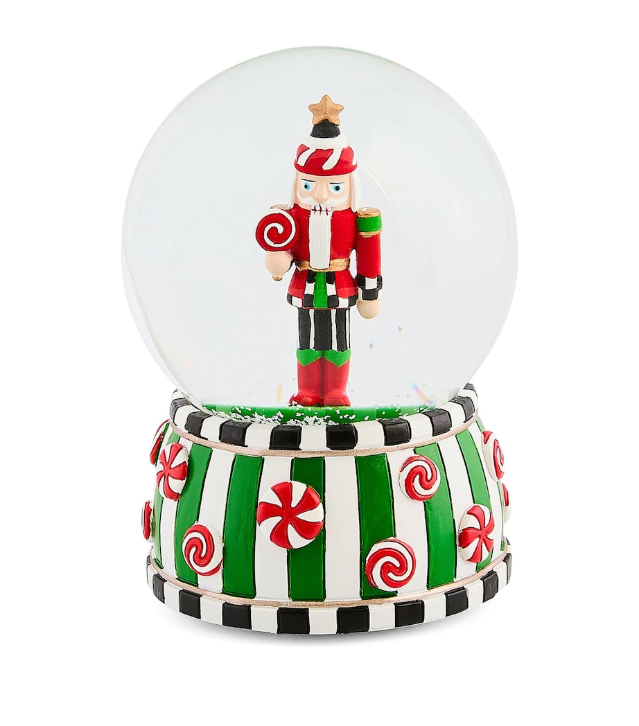 Candy Cottage Nutcracker Snowglobe (16.5cm) RED Image 1