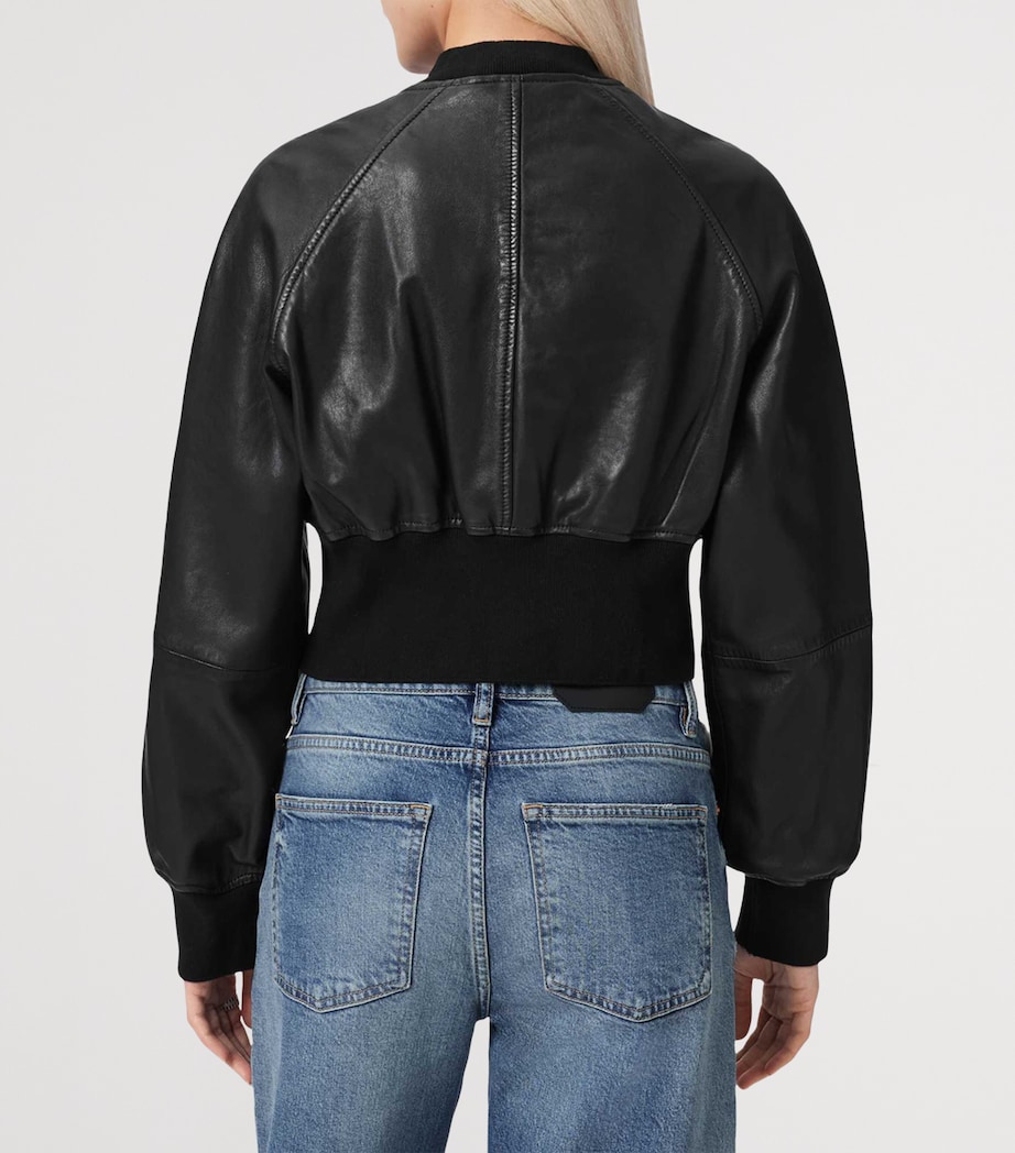 AllSaints Womens Leather Suri Bomber Jacket Black Image 4