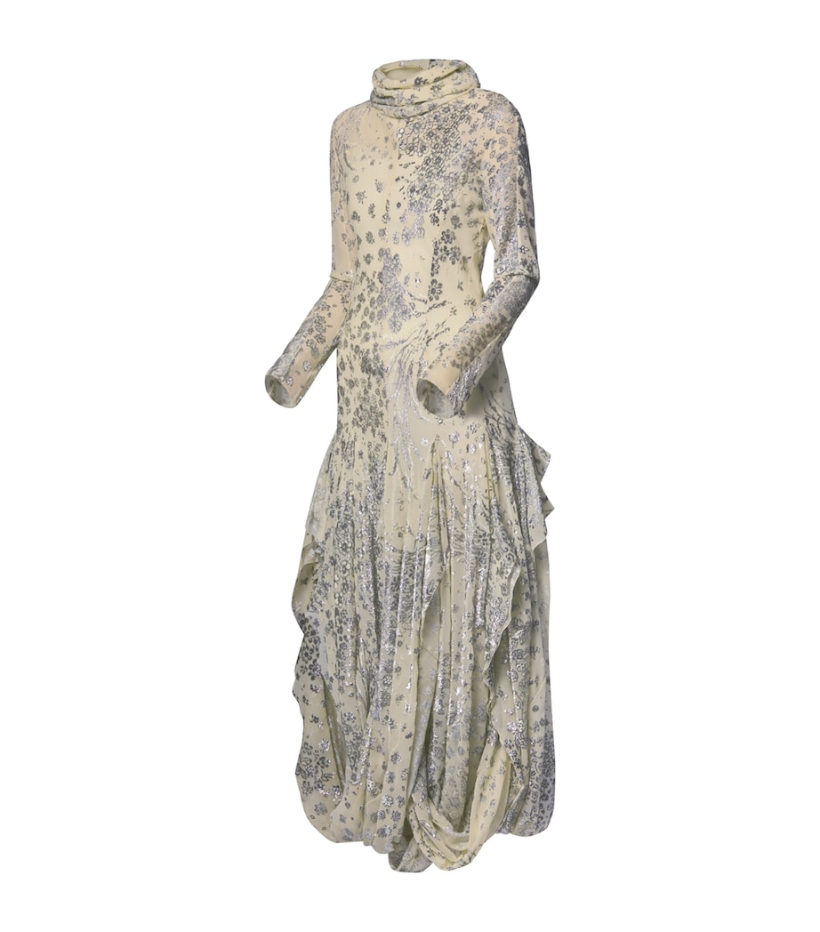 Metallic-Silk Ballet Maxi Dress MULTI Image 2