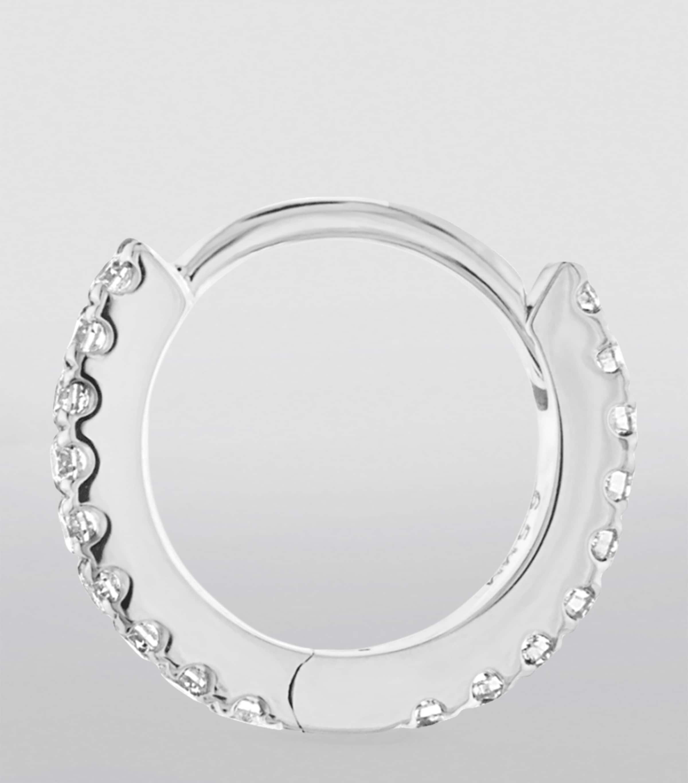 Diamond Eternity Single Hoop Earring (6.5mm) WHITE GOLD Image 3