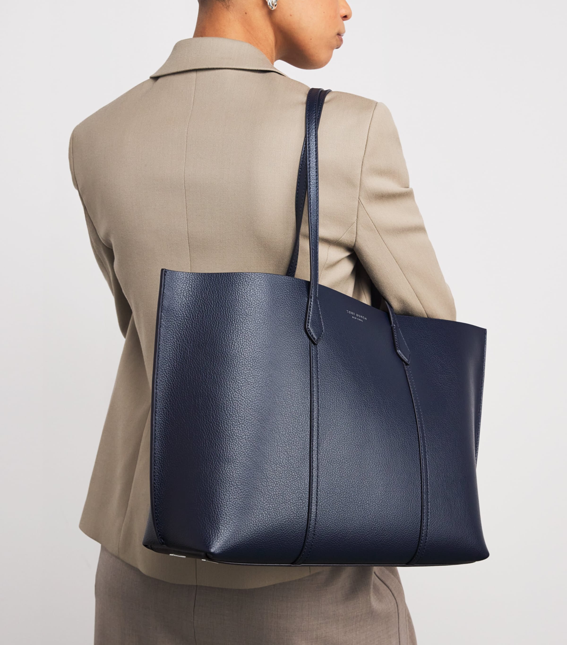 Leather Perry Tote Bag DARK SKY Image 2