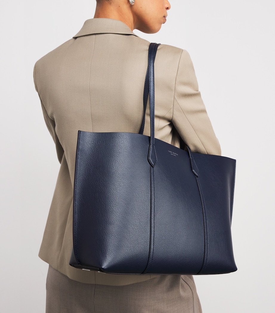 Leather Perry Tote Bag DARK SKY Image 2
