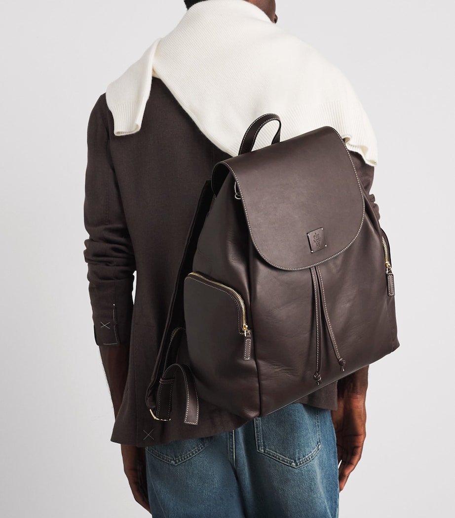 Eleventy Leather Backpack Cacao Image 2