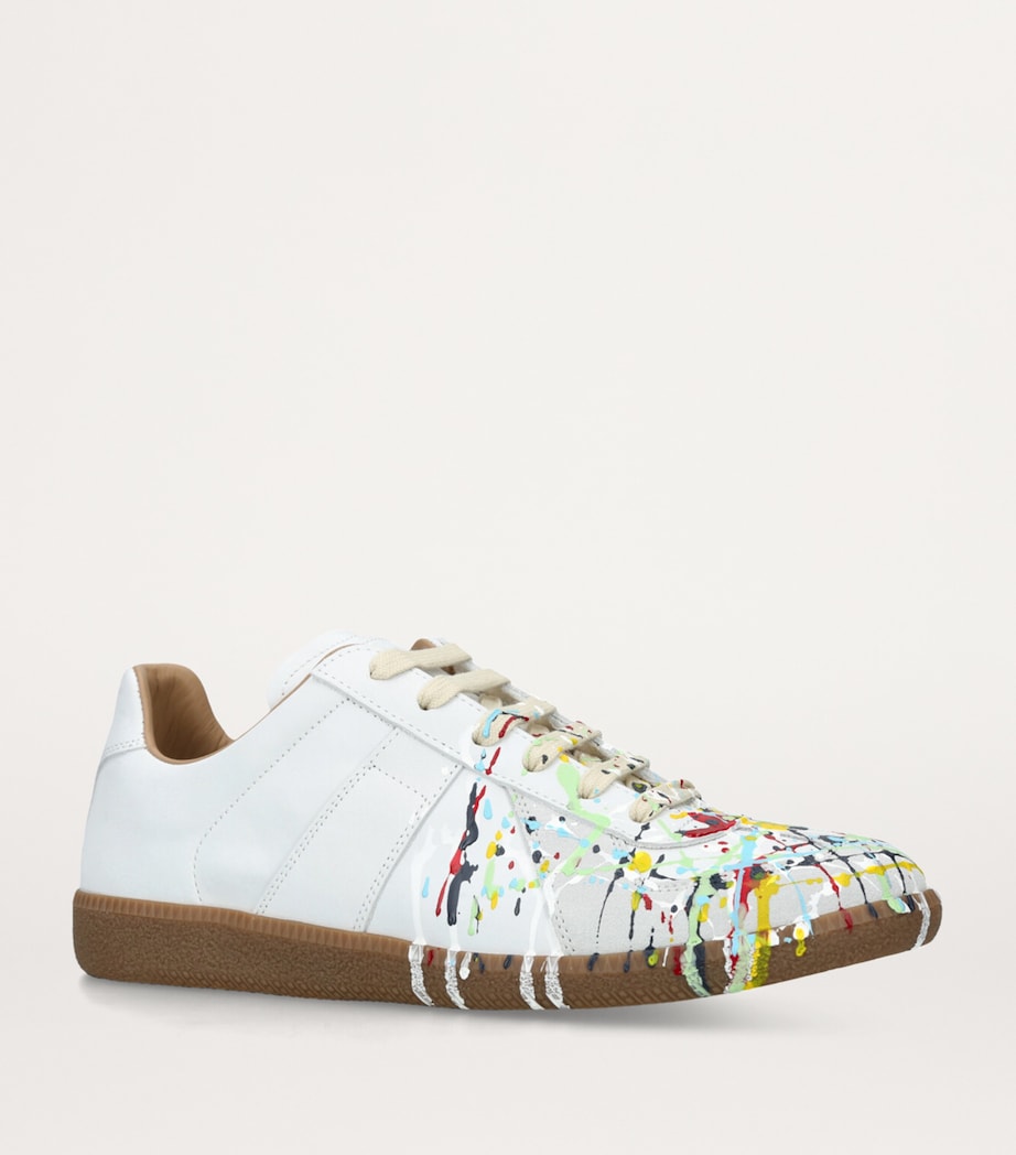 Maison Margiela Leather Paint-Detail Replica Sneakers White/oth Image 3