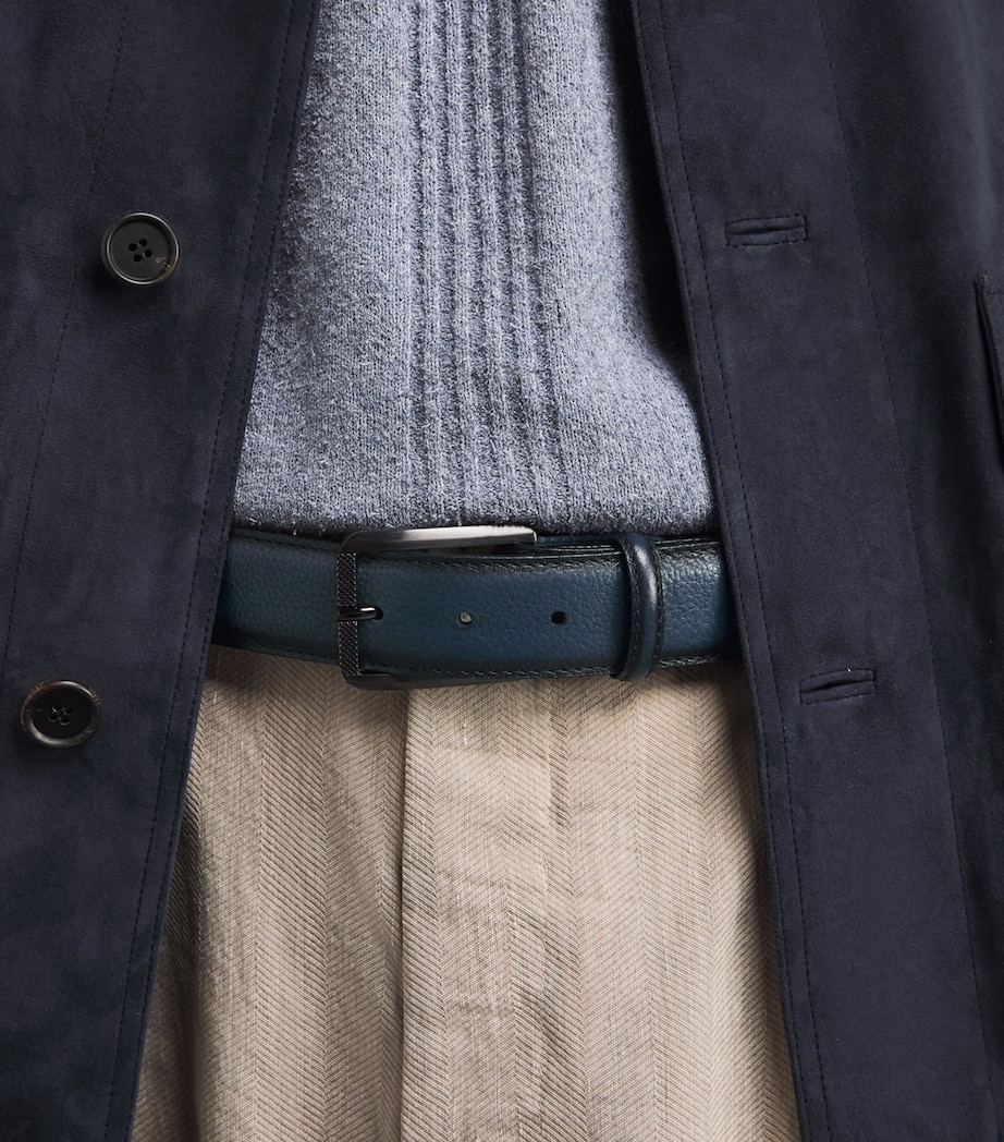 Elliot Rhodes Grained Leather Belt Navy Image 4