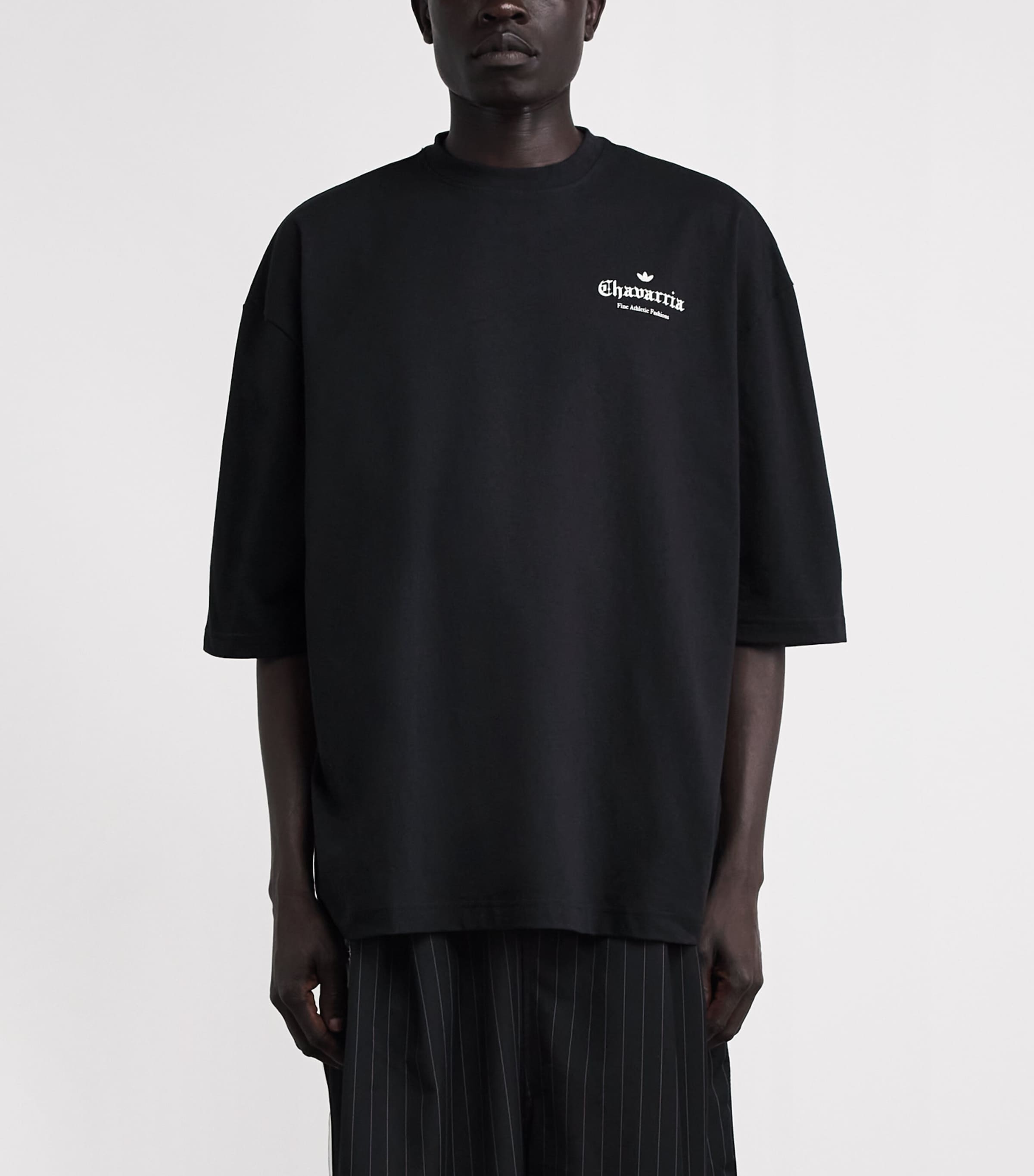 Willy Chavarria Mens x adidas Originals Logo T-Shirt Black Image 4