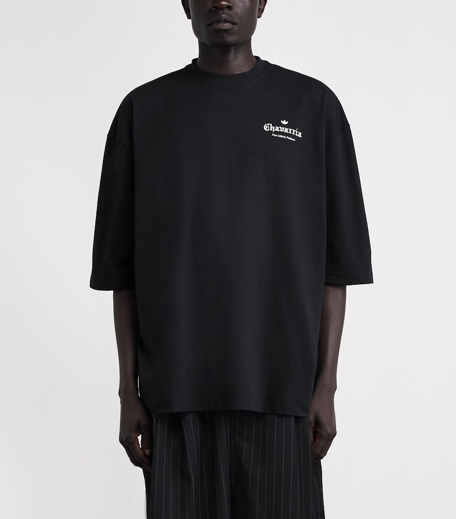 Willy Chavarria Mens x adidas Originals Logo T-Shirt Black Image 4