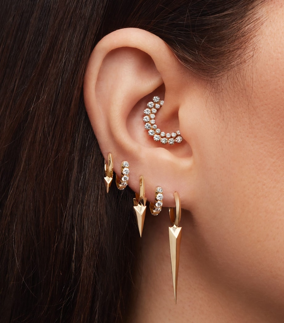 Gold Invisible Diamond Apsara Hoop Earring (9.5mm) ROSE GOLD Image 3