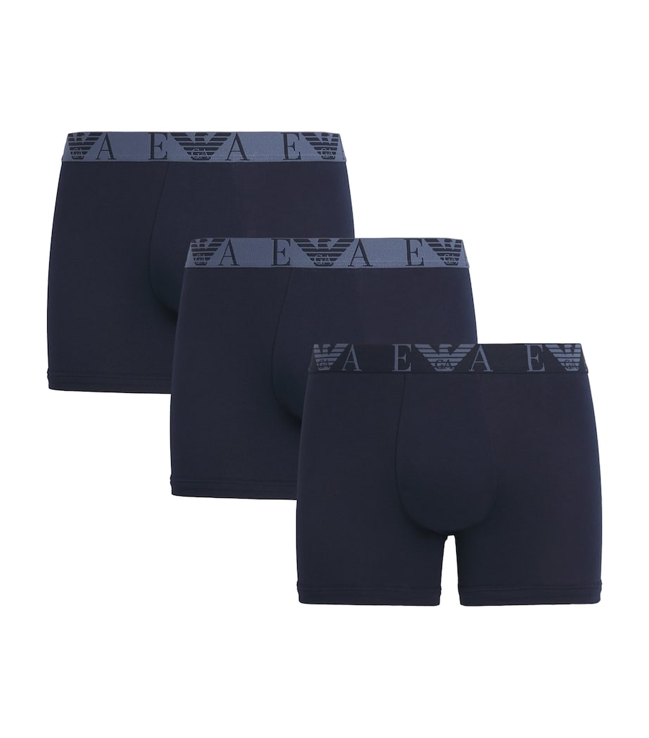 Stretch-Cotton Boxer Briefs (Pack of 3) MB254 BLUE/BLUE/BLUE Image 1