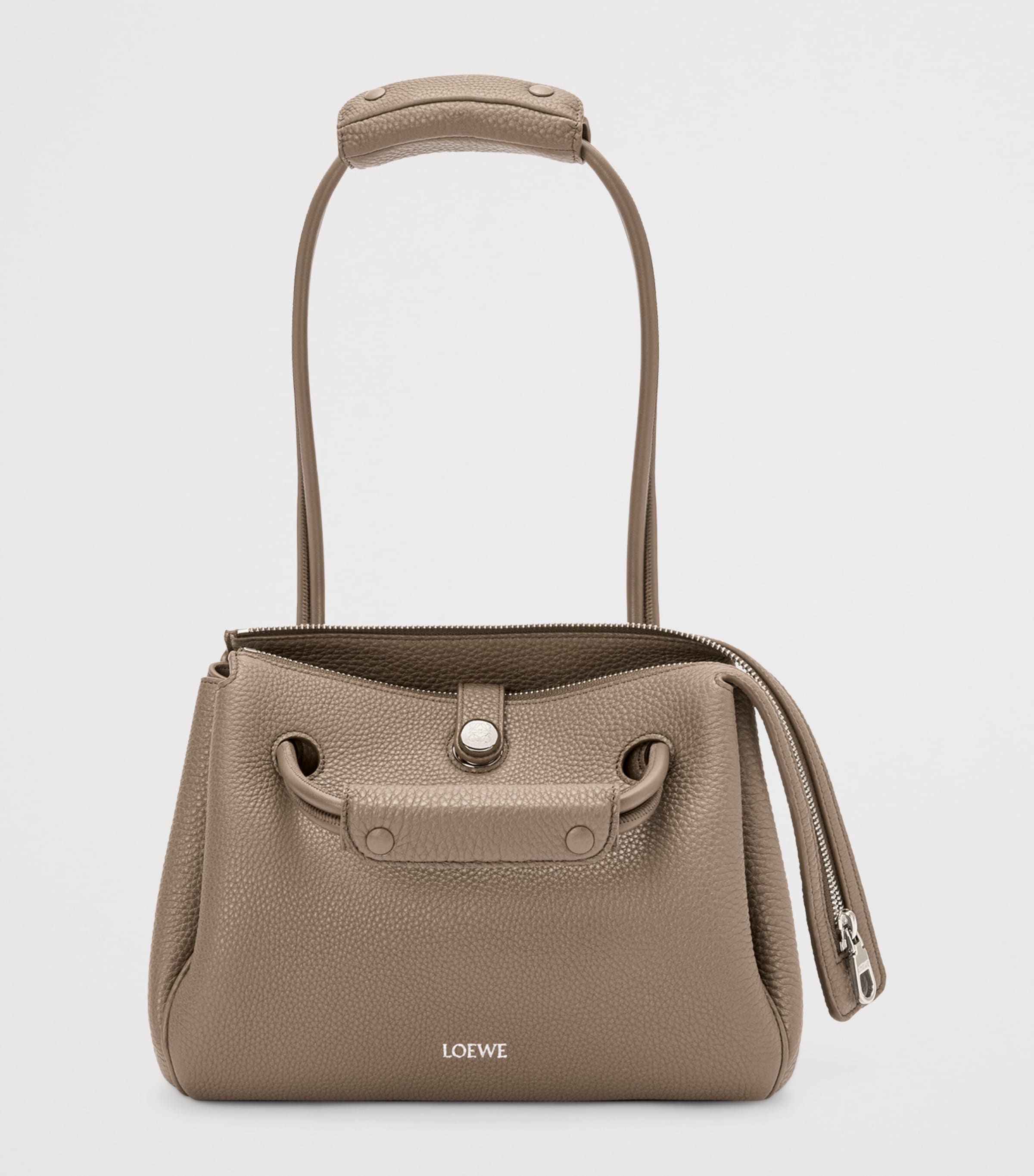 Small Grained Leather Madrid Shoulder Bag TAUPE Image 2