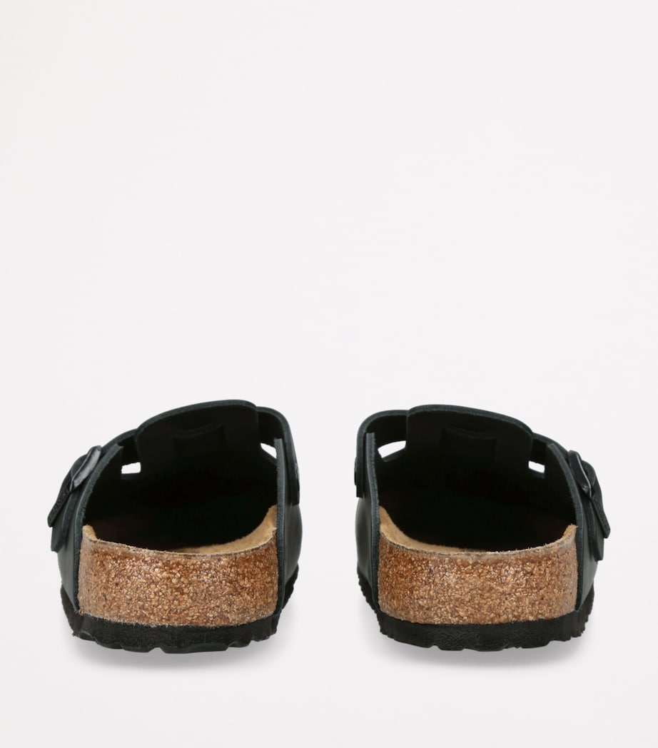 Leather Boston Clogs BLACK Image 2