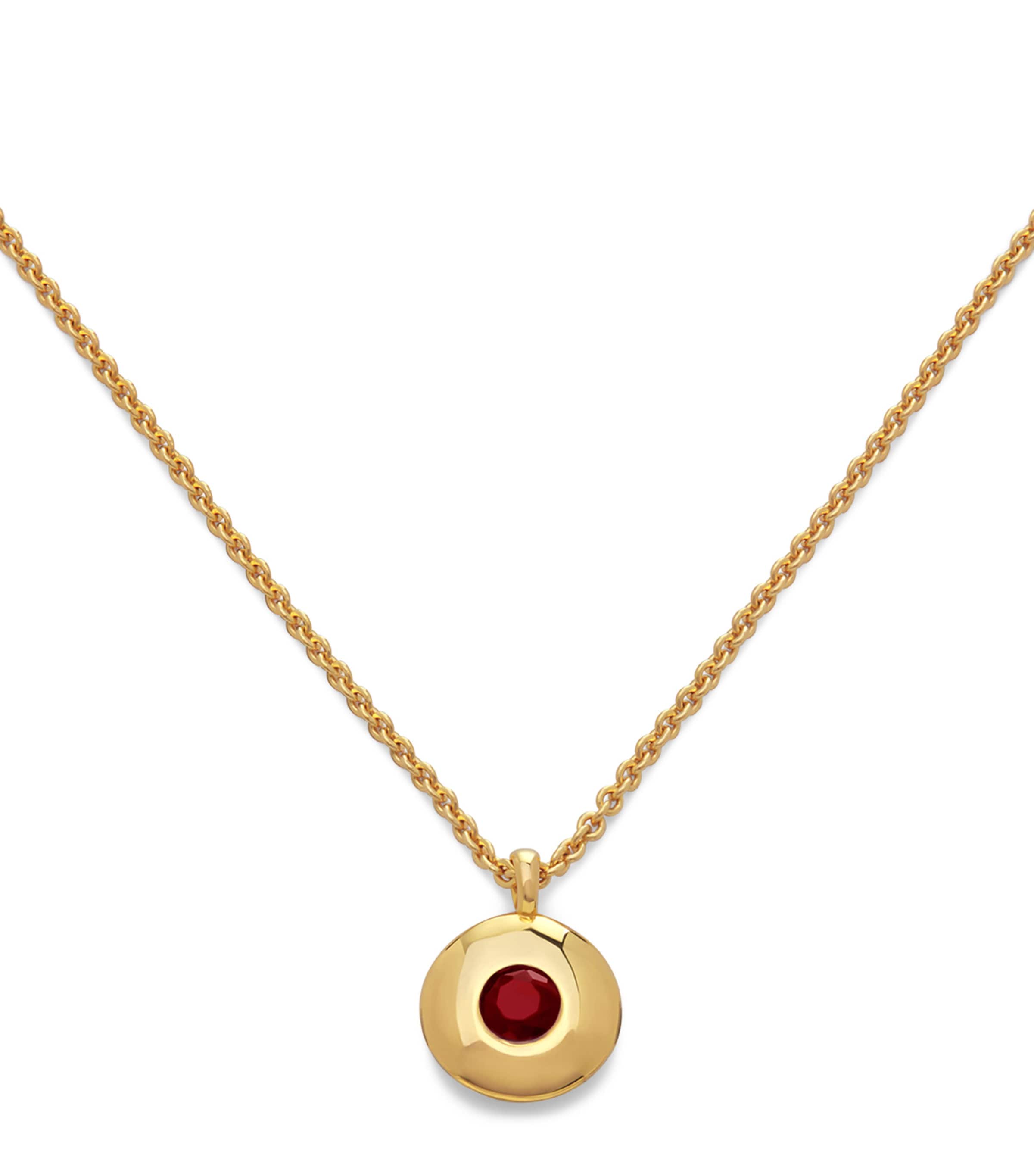 Monica Vinader Gold Vermeil and Ruby January Birthstone Necklace Gold Vermeil Image 1