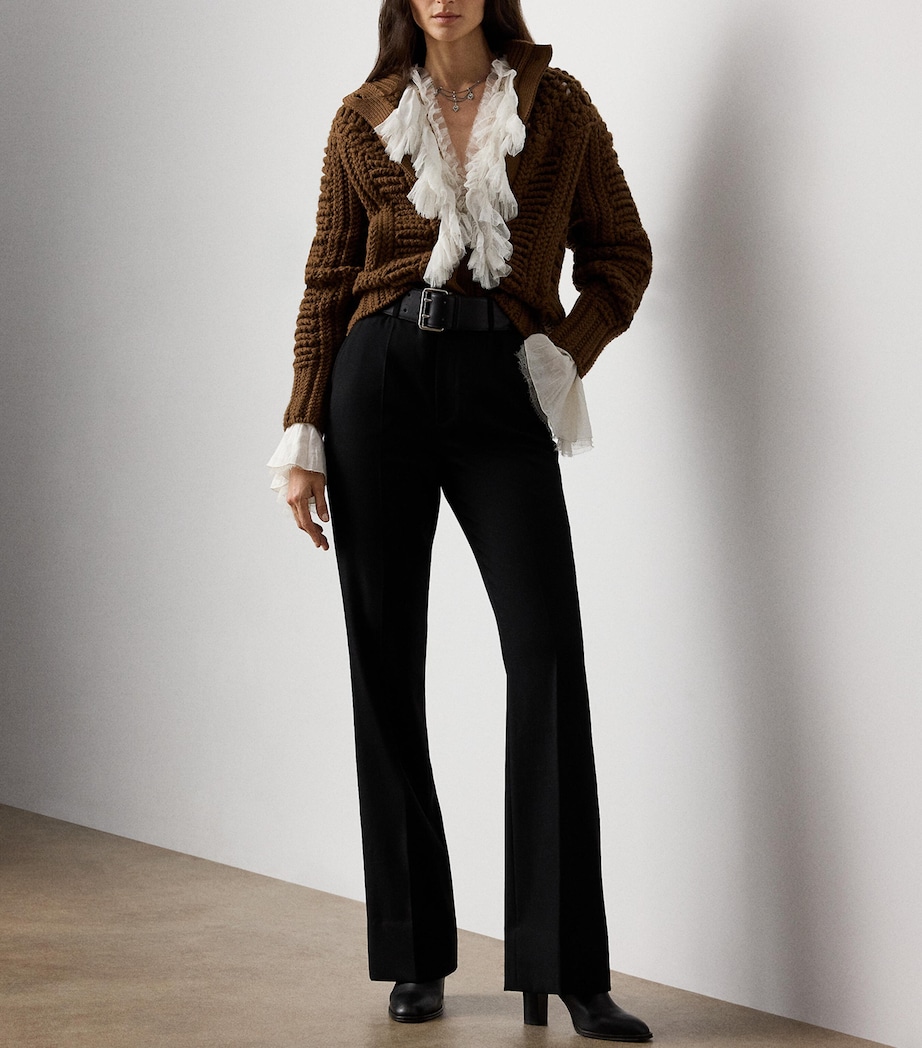 Cashmere Hand-Knit Yoke Cardigan COGNAC Image 2