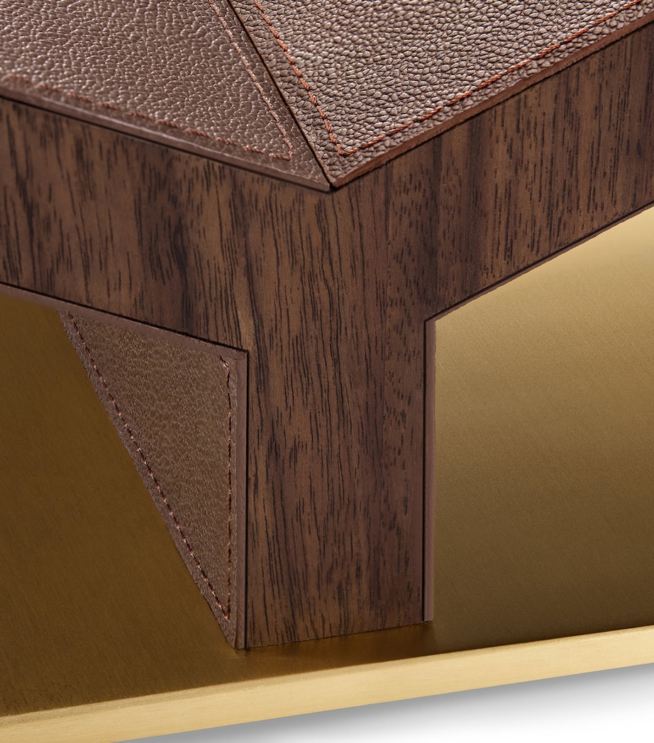 Walnut-Leather Ultimate Collector Bookstand DARK BROWN Image 4