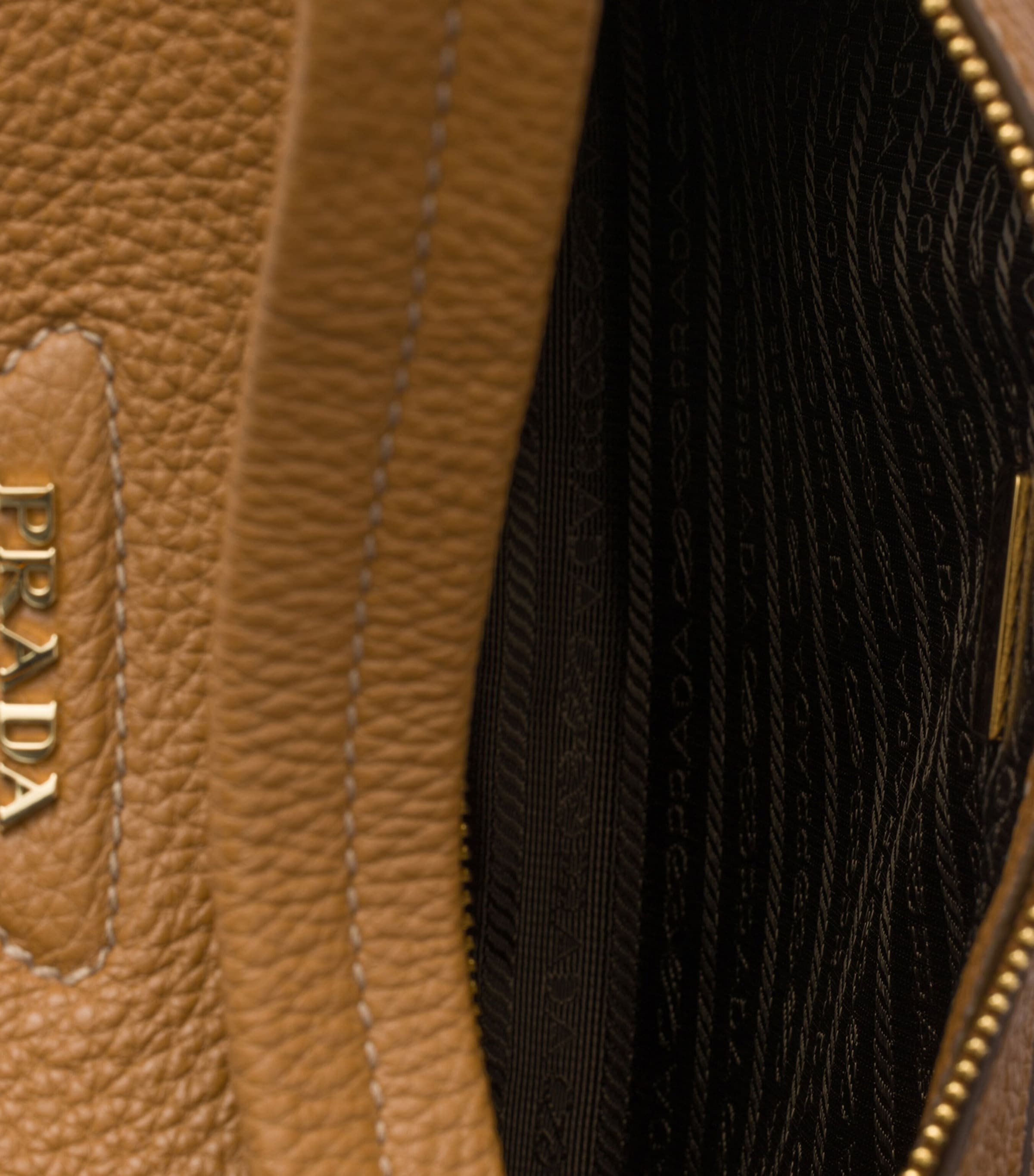 Prada Medium Leather Shoulder Bag Brown Image 7