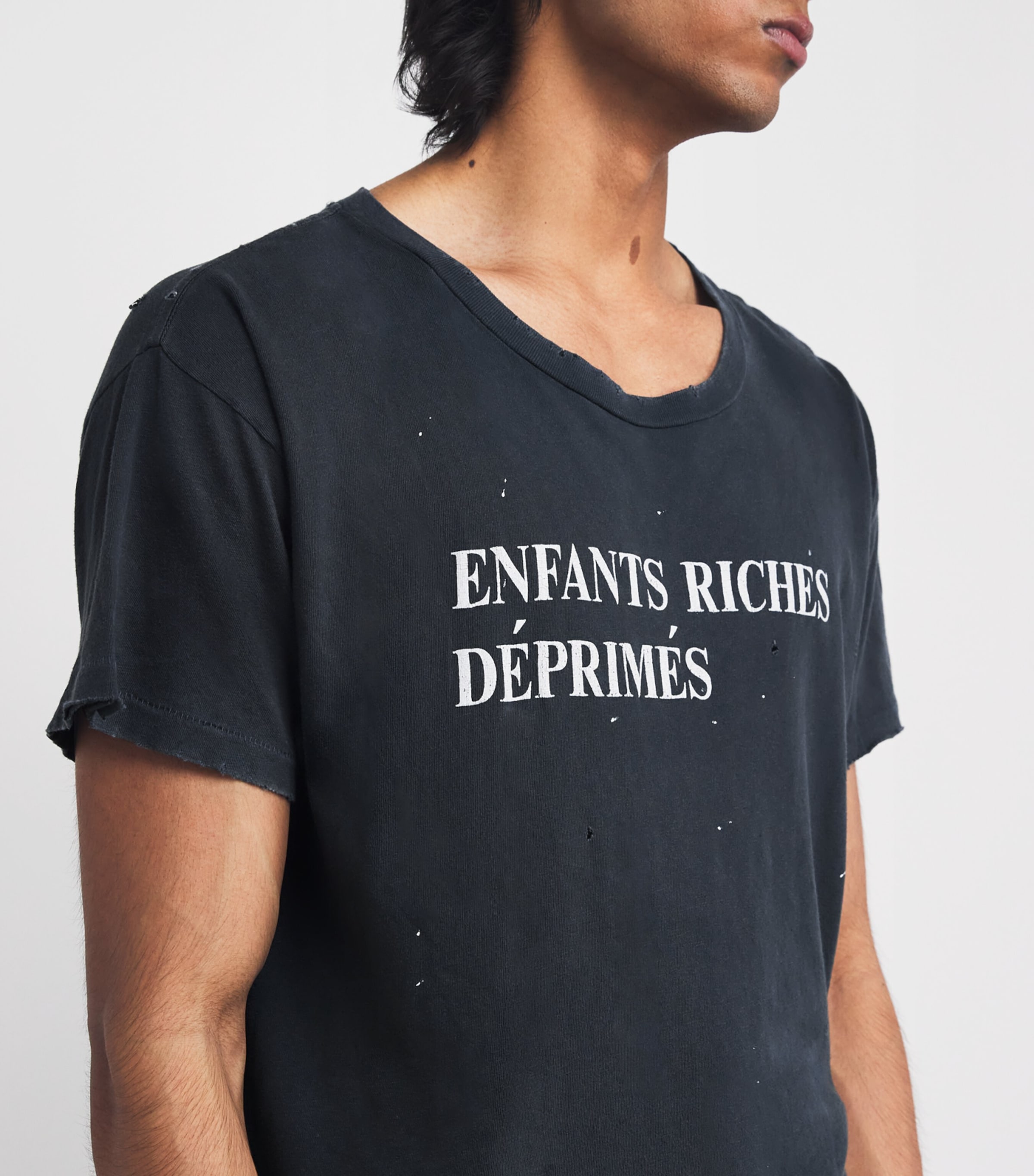 Enfants Riches Déprimés Cotton Distressed Logo T-Shirt