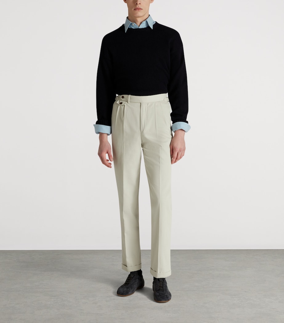 Cotton Crew-Neck Sweater 416HOUSE NAVY Image 2