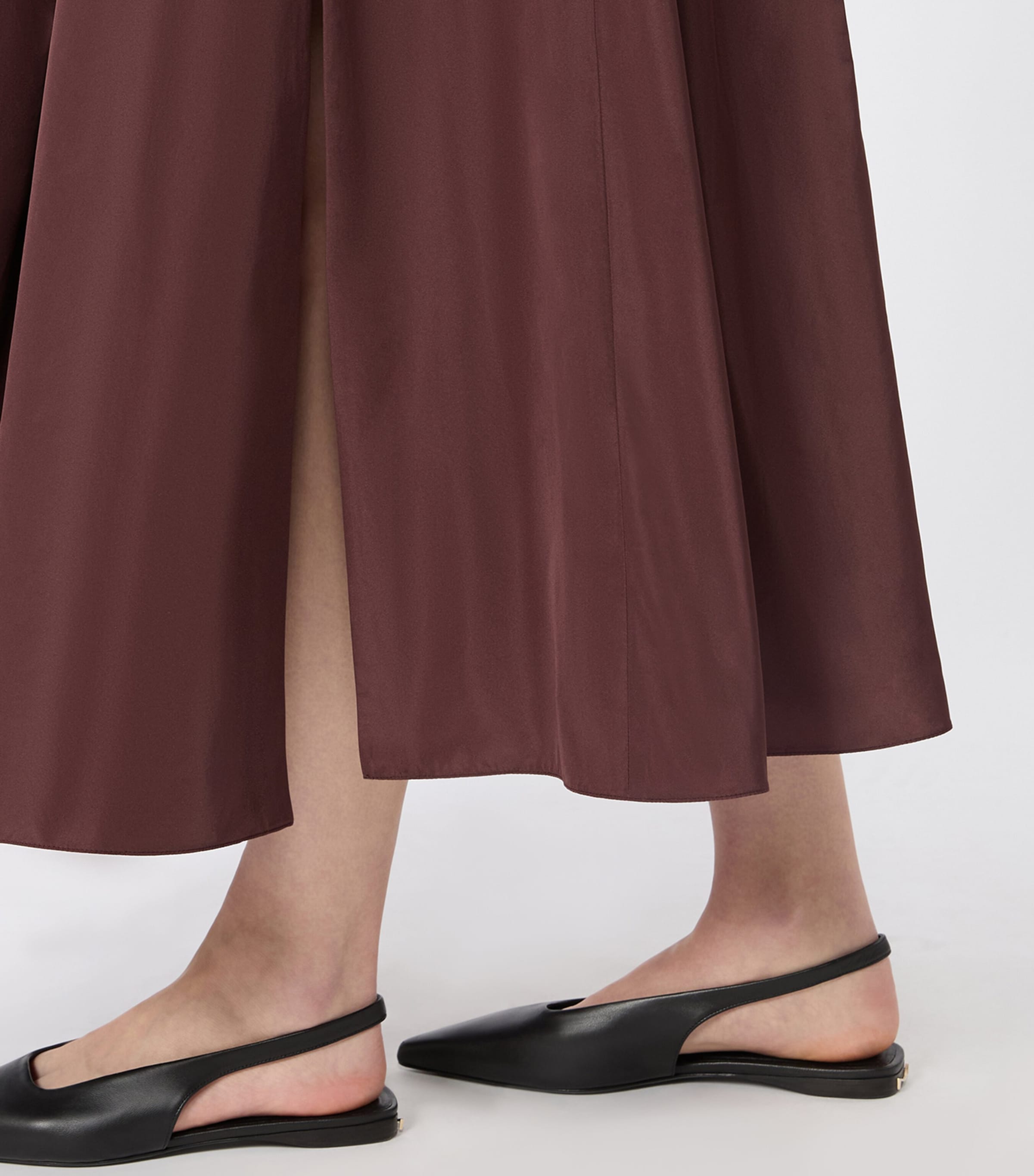Max Mara Womens Pleated Maxi Skirt Bordeaux Image 5
