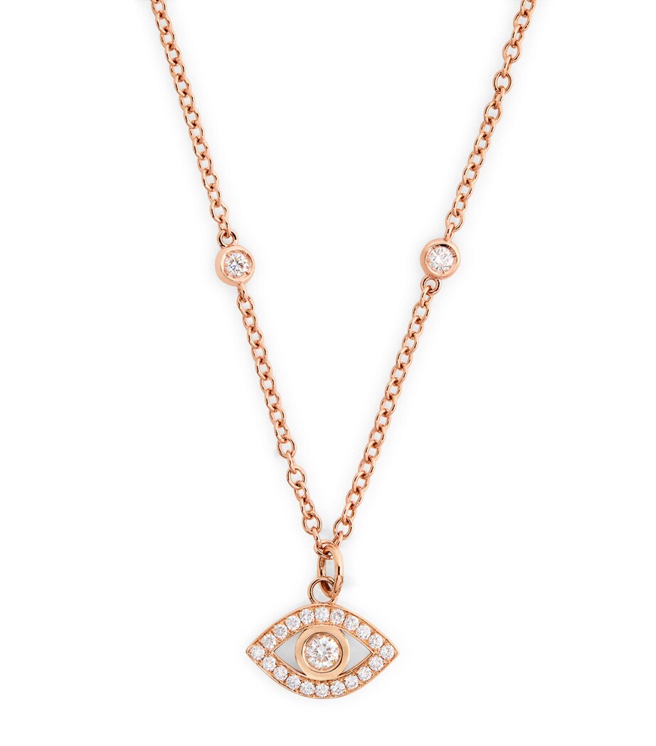 Netali Nissim Rose Gold and Diamond Charmed Eye Necklace Rose Gold Image 1