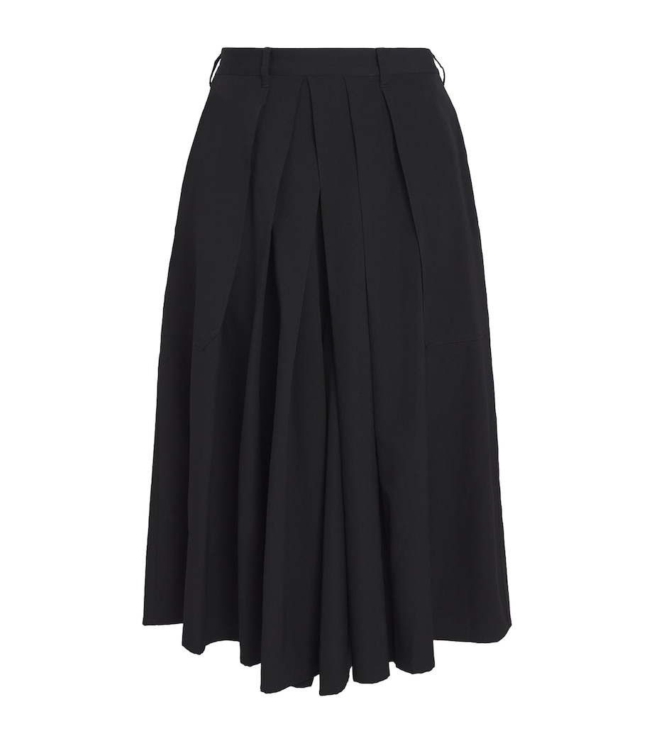 Wool Hakama Wide-Leg Trousers BLACK Image 1