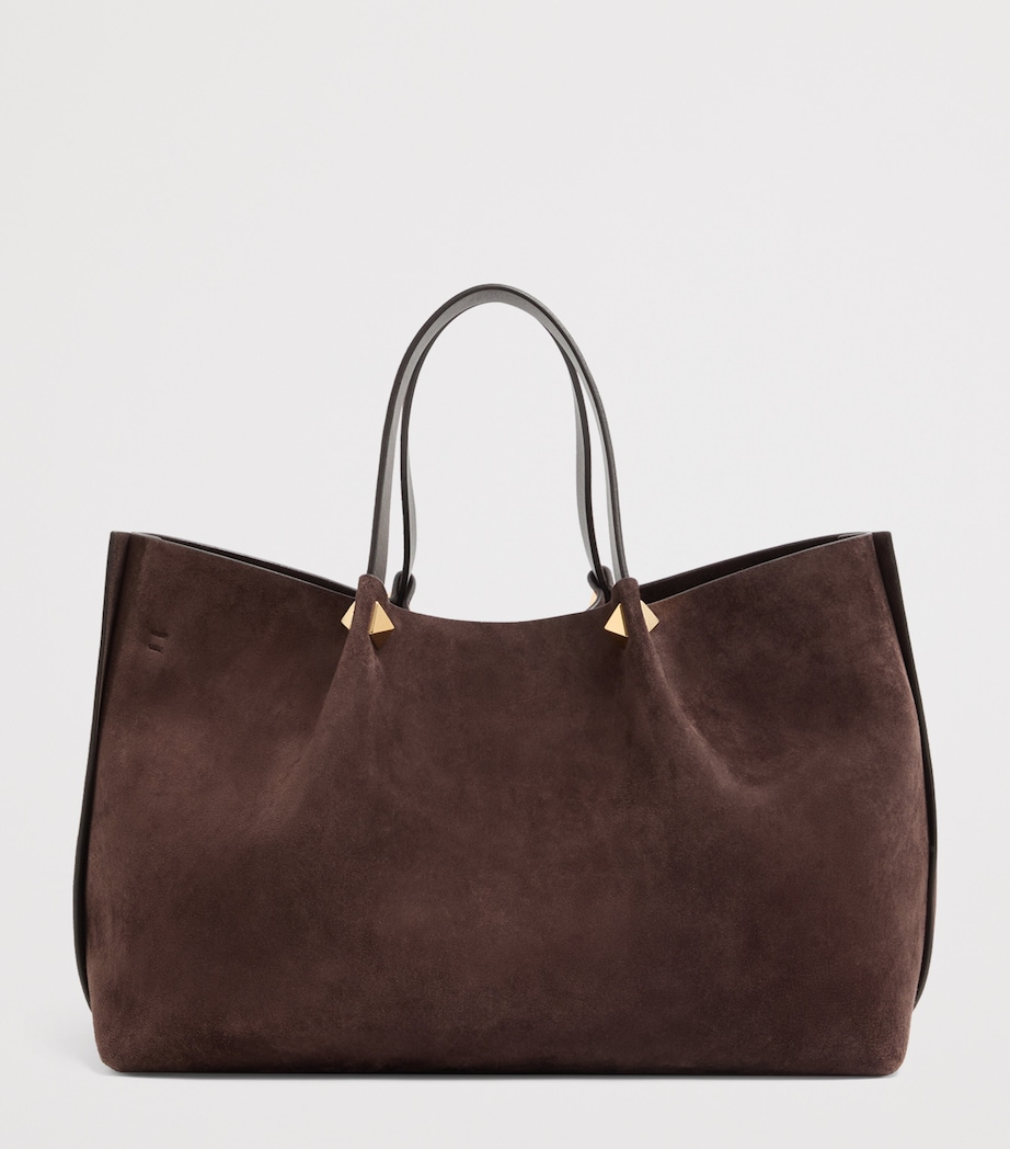 Valentino Garavani Large Suede VLogo Signature Tote Bag Image 4