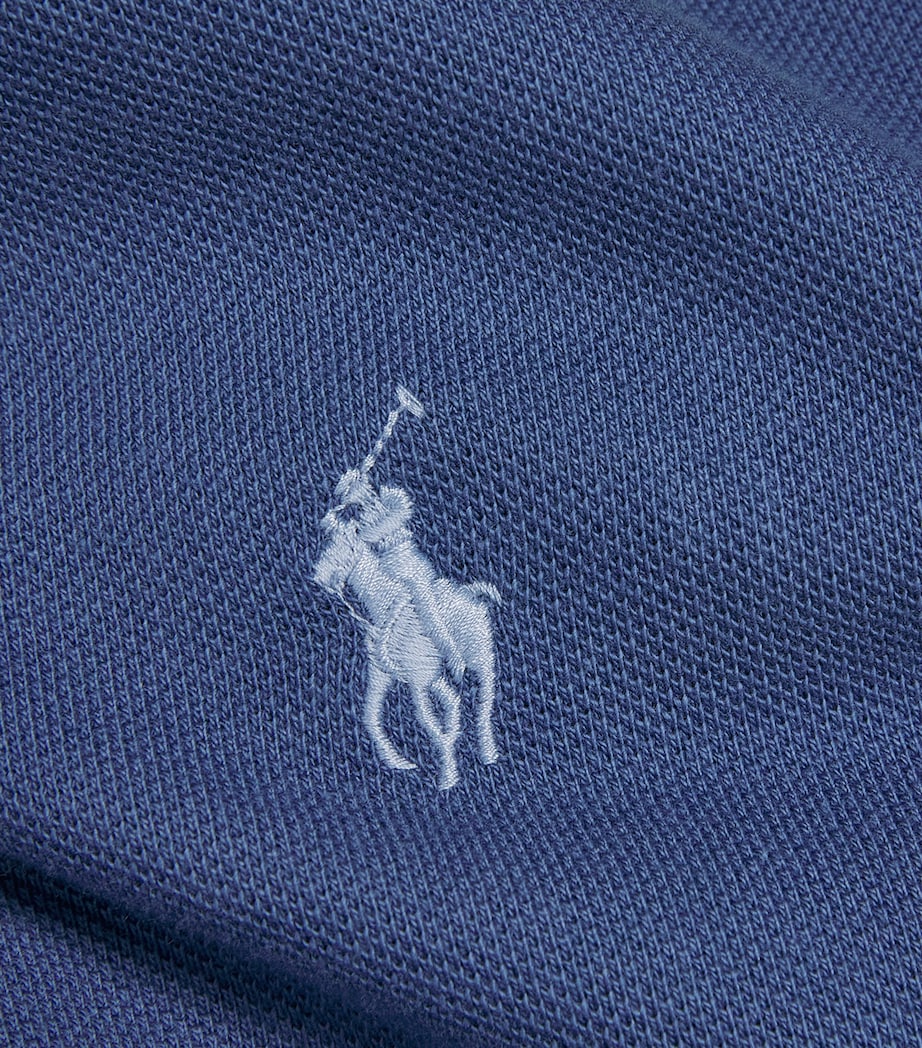 Cotton Mesh Custom-Fit Polo Shirt BLUE Image 5