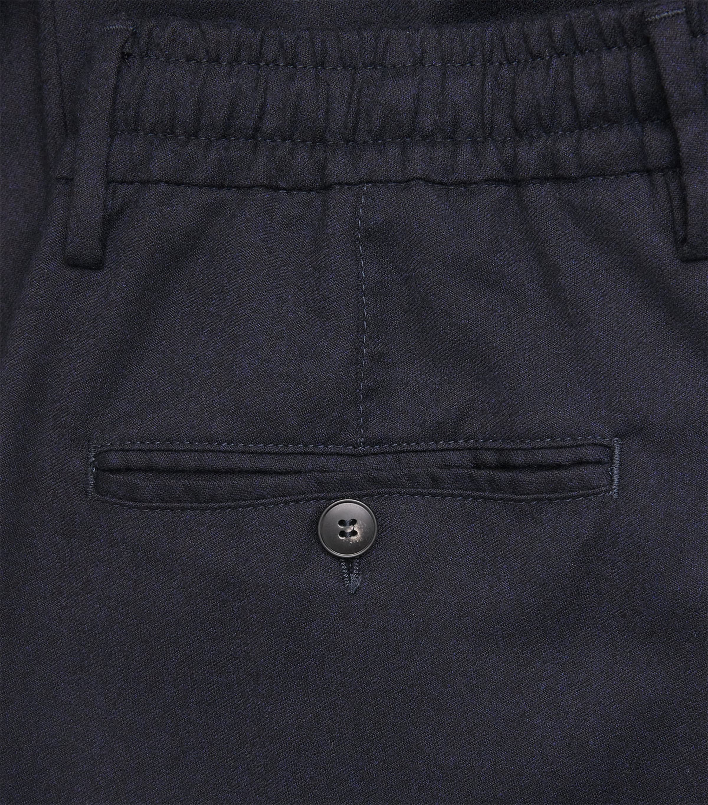 Canali Mens Wool Drawstring Trousers Navy Image 6