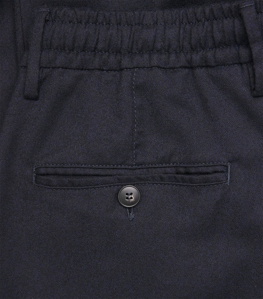 Canali Mens Wool Drawstring Trousers Navy Image 6