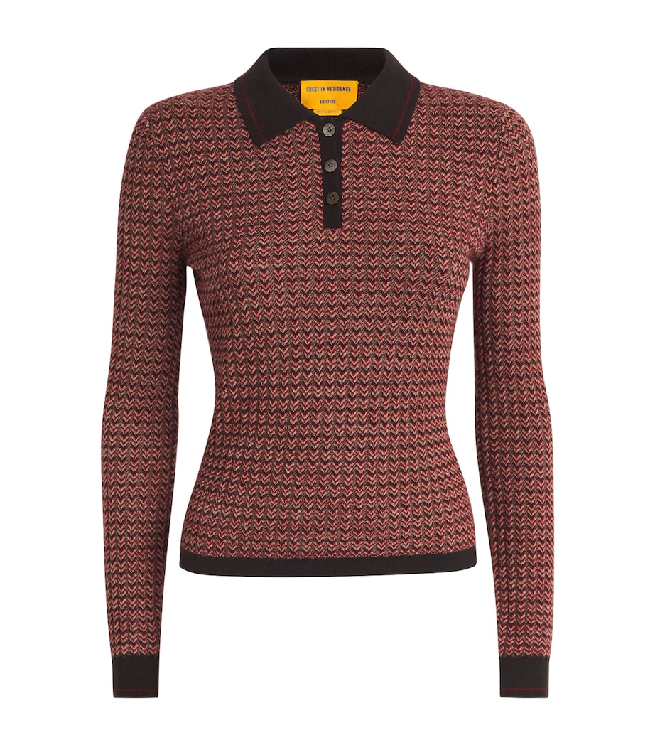 Cashmere Shrunken Polo Shirt BURNT COCOA COMBO Image 1