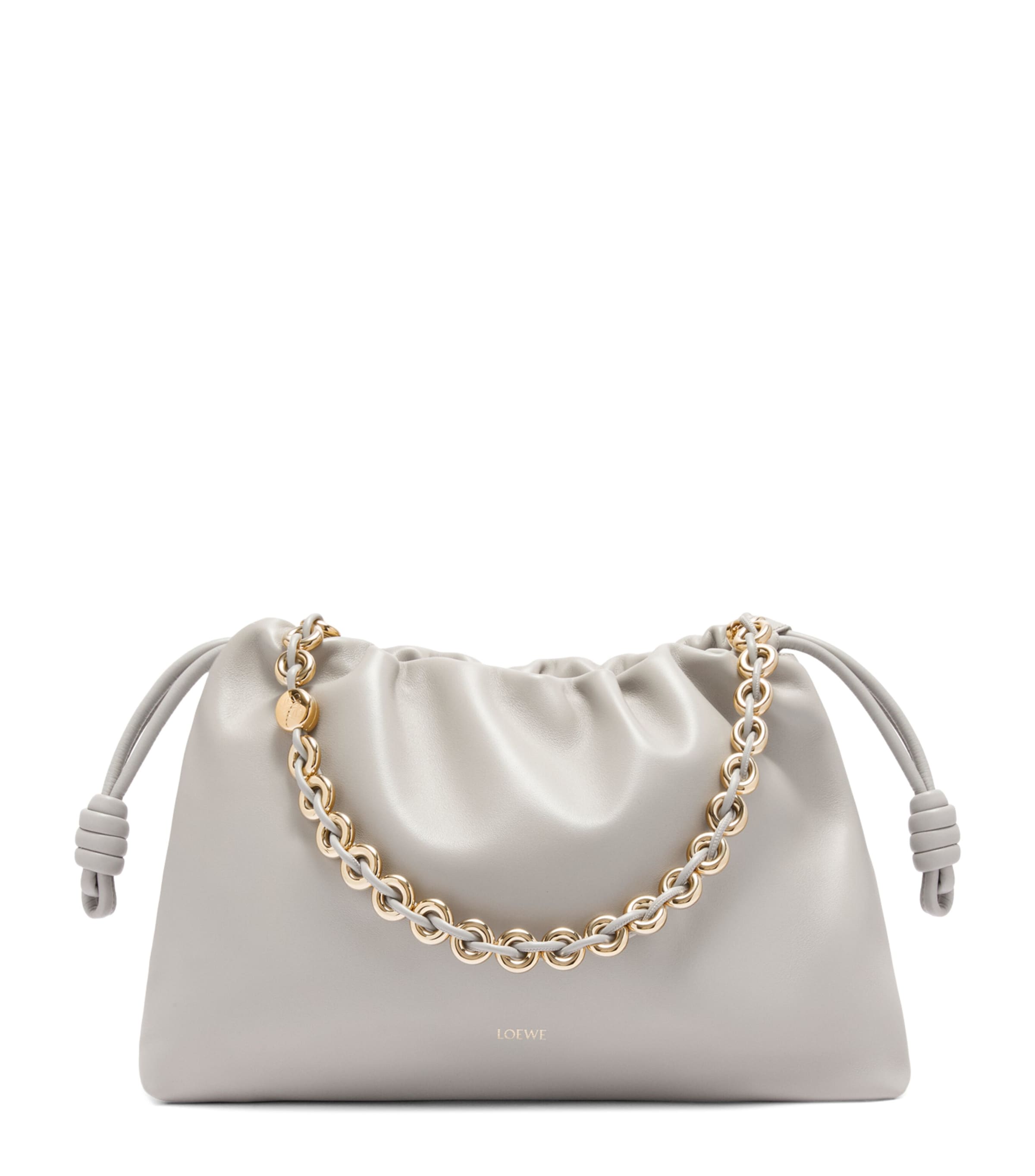 Loewe Mini Puzzle Leather Shoulder Bag In Grey