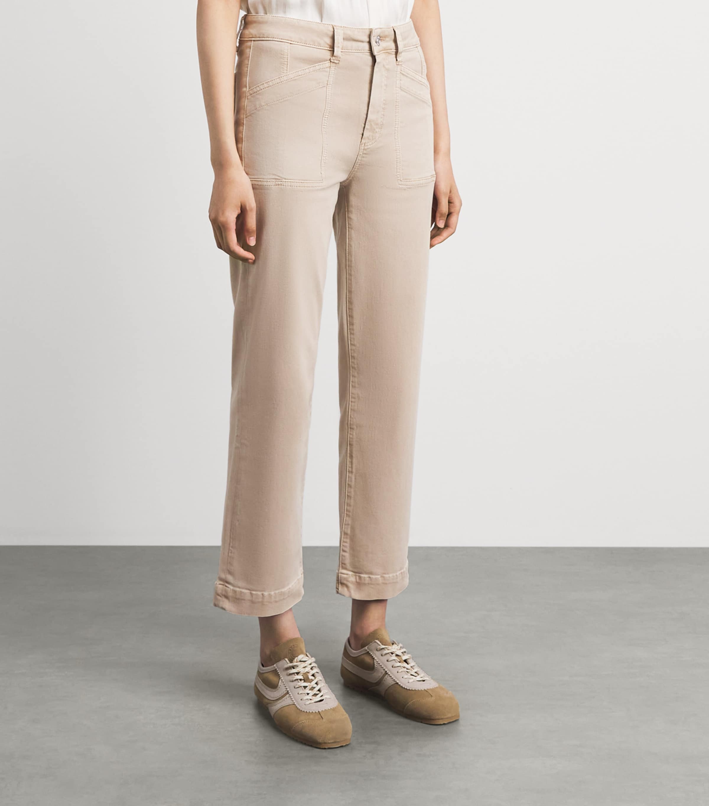 PAIGE Womens Quincy Ankle Mid-Rise Straight Jeans Vintage Warm Sand Image 4