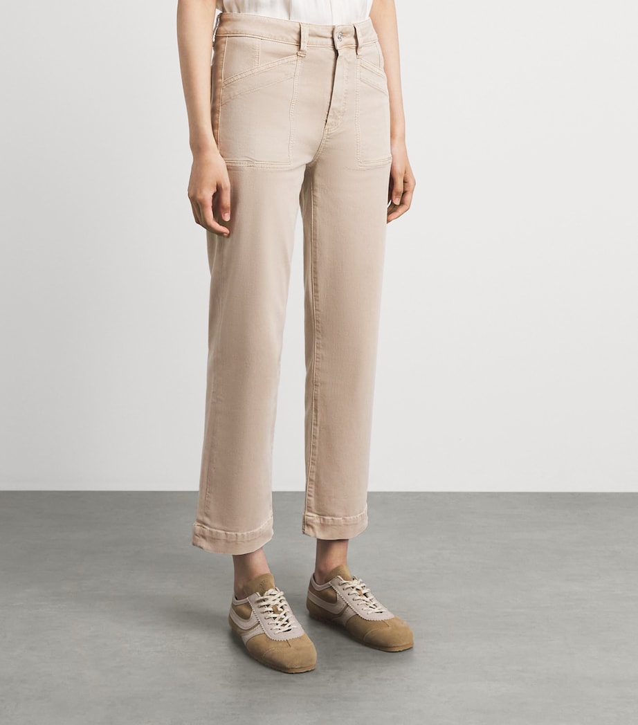 PAIGE Womens Quincy Ankle Mid-Rise Straight Jeans Vintage Warm Sand Image 4
