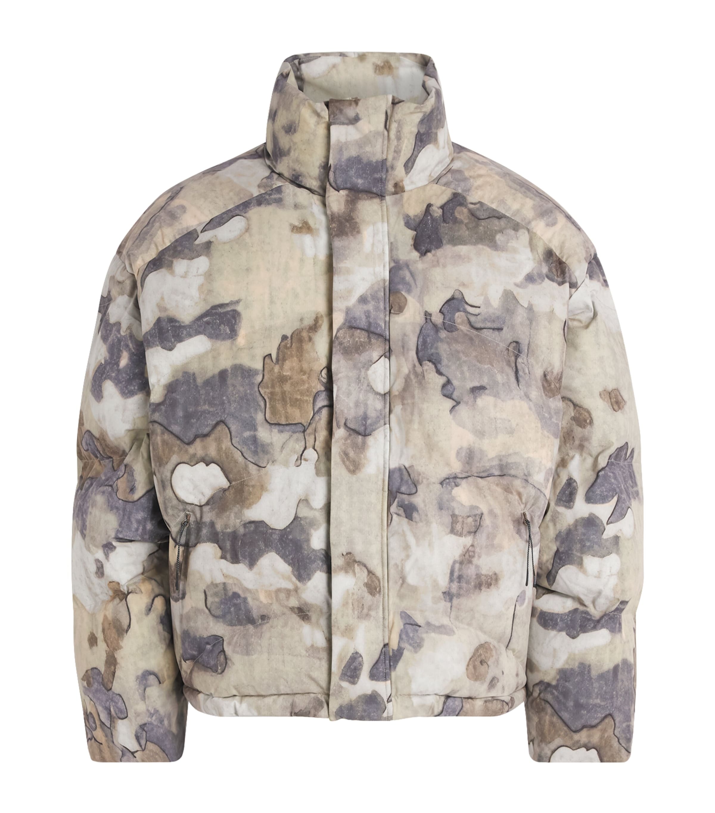 Represent Mens Down Camo Riot Puffer Jacket Riot Camo Image 1