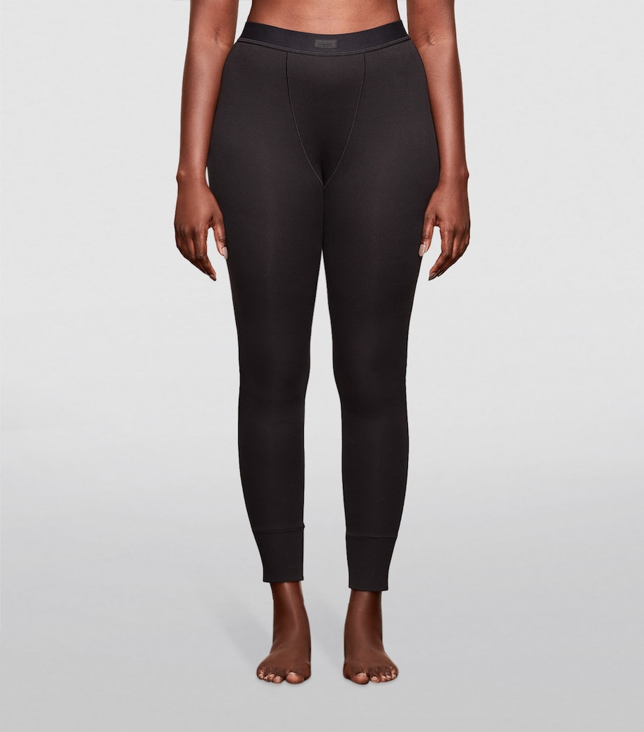 Skims Womens Ribbed Leggings Soot Image 3