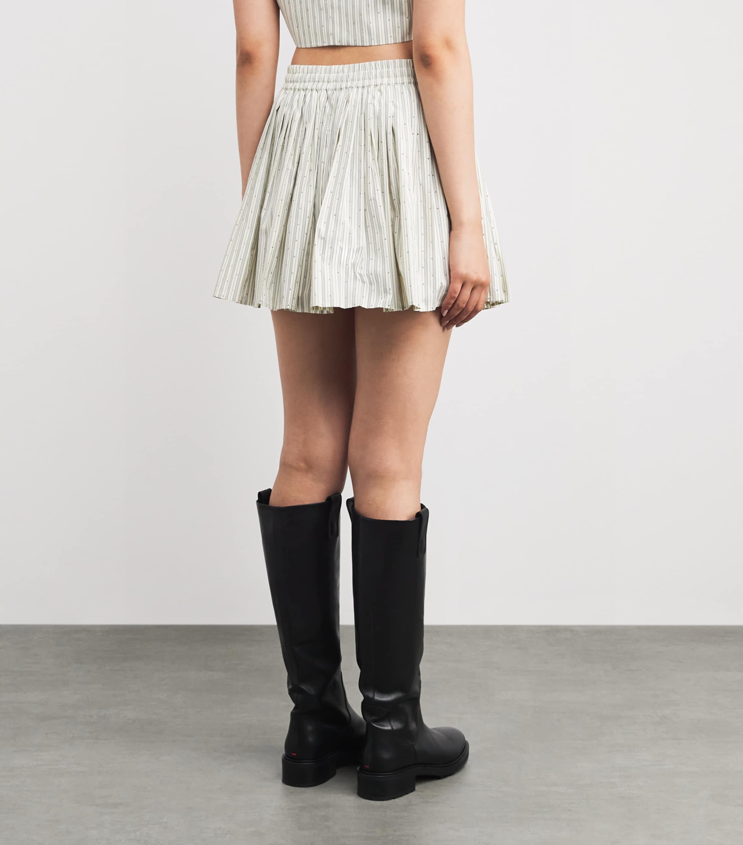 Embellished Stripe Mini Skirt ECRU Image 4