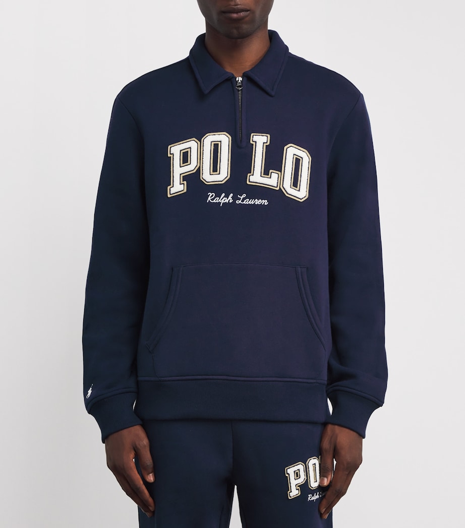 Cotton-Blend Varsity Sweatshirt NAVY Image 3