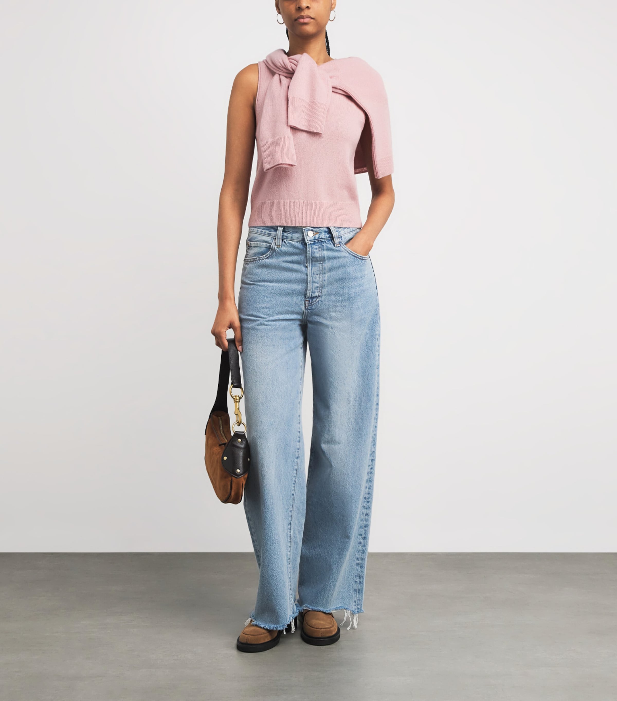 Cashmere Sweater Vest SMOKE PINK Image 2