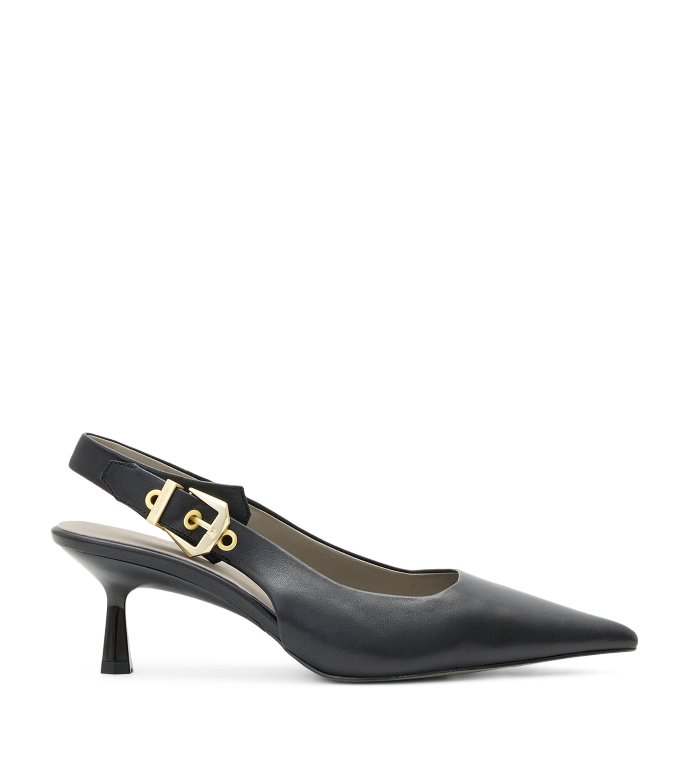 Leather Idyia Slingback Pumps 20 BLACK Image 1