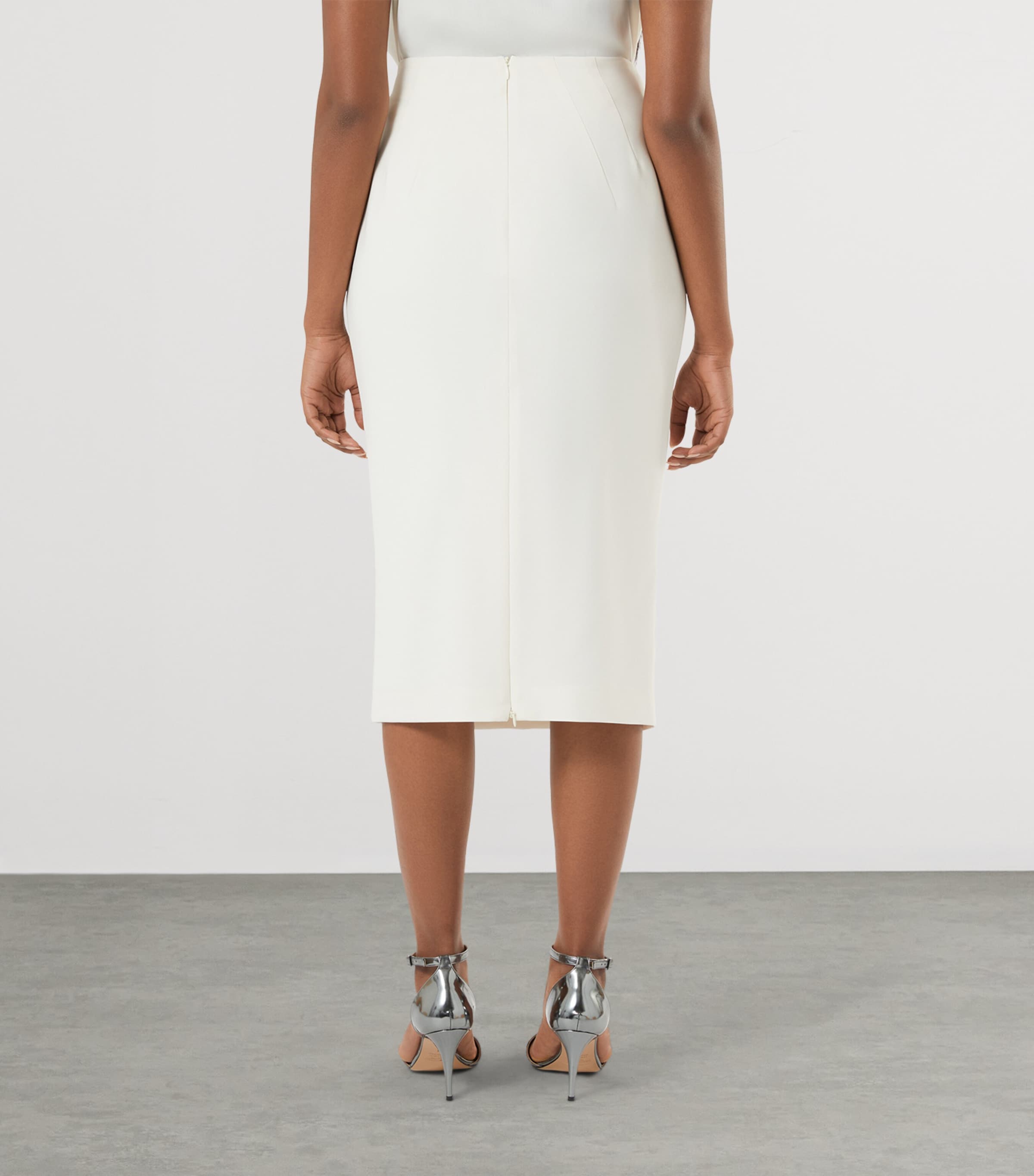 Marina Rinaldi Womens Cady Midi Pencil Skirt Ivory Image 3