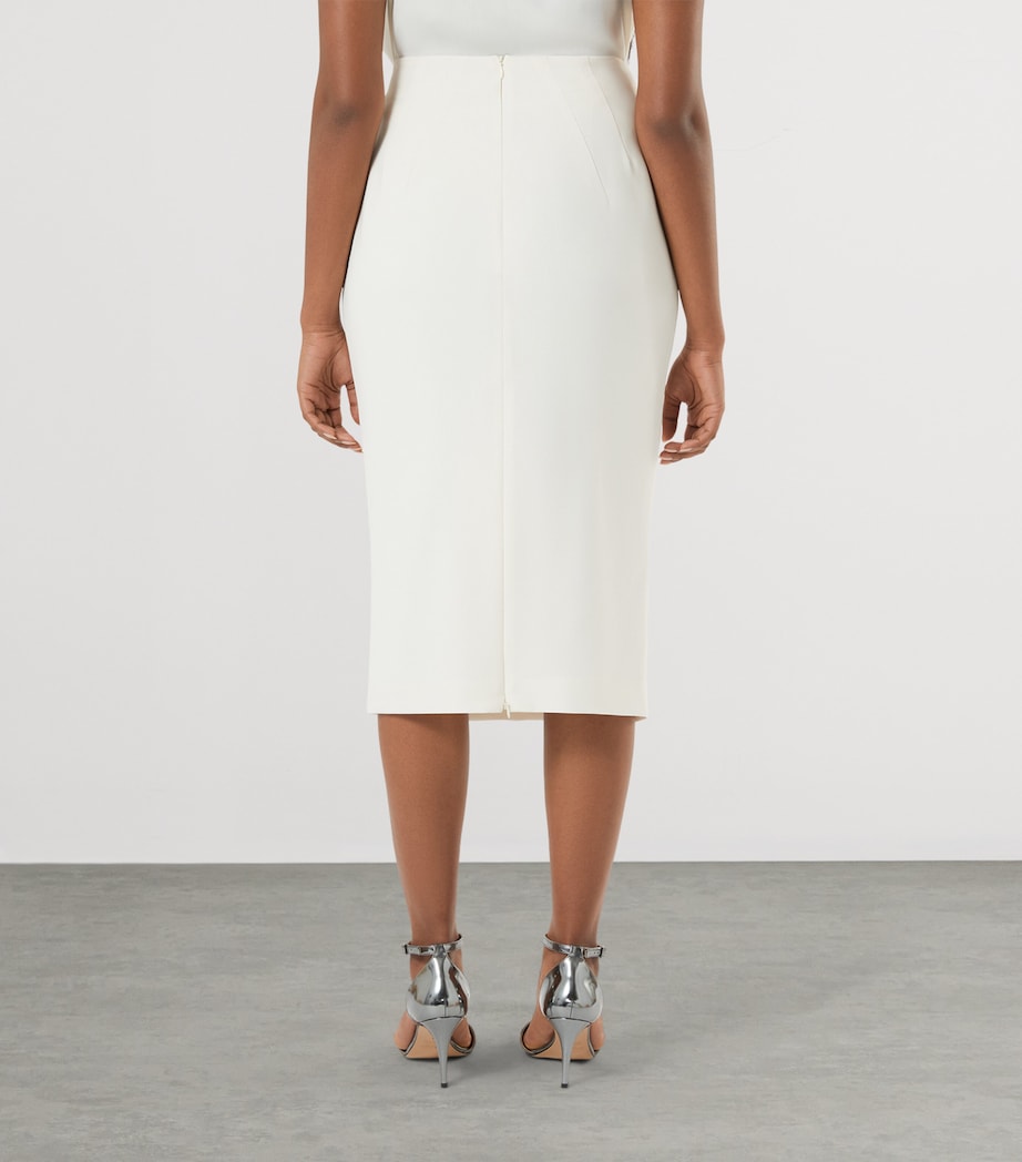 Marina Rinaldi Womens Cady Midi Pencil Skirt Ivory Image 3