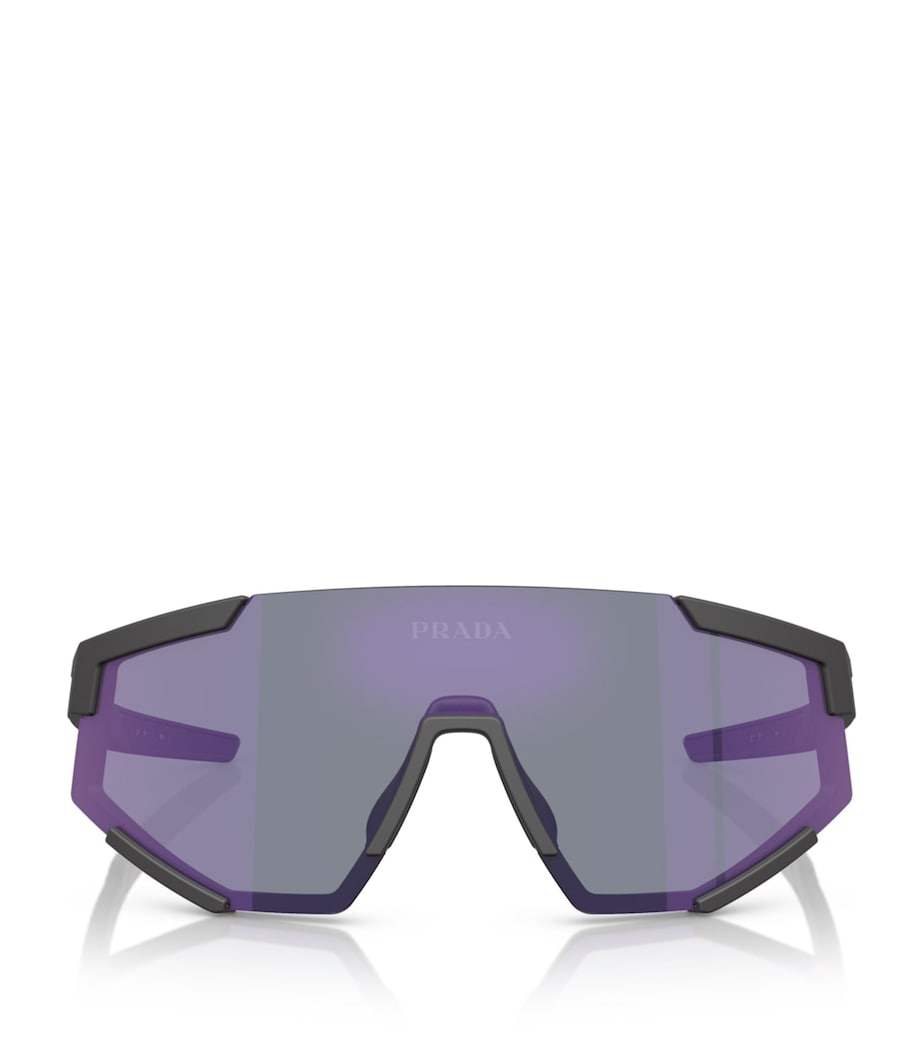 Prada Linea Rossa Shield Pillow Sunglasses Black Image 1