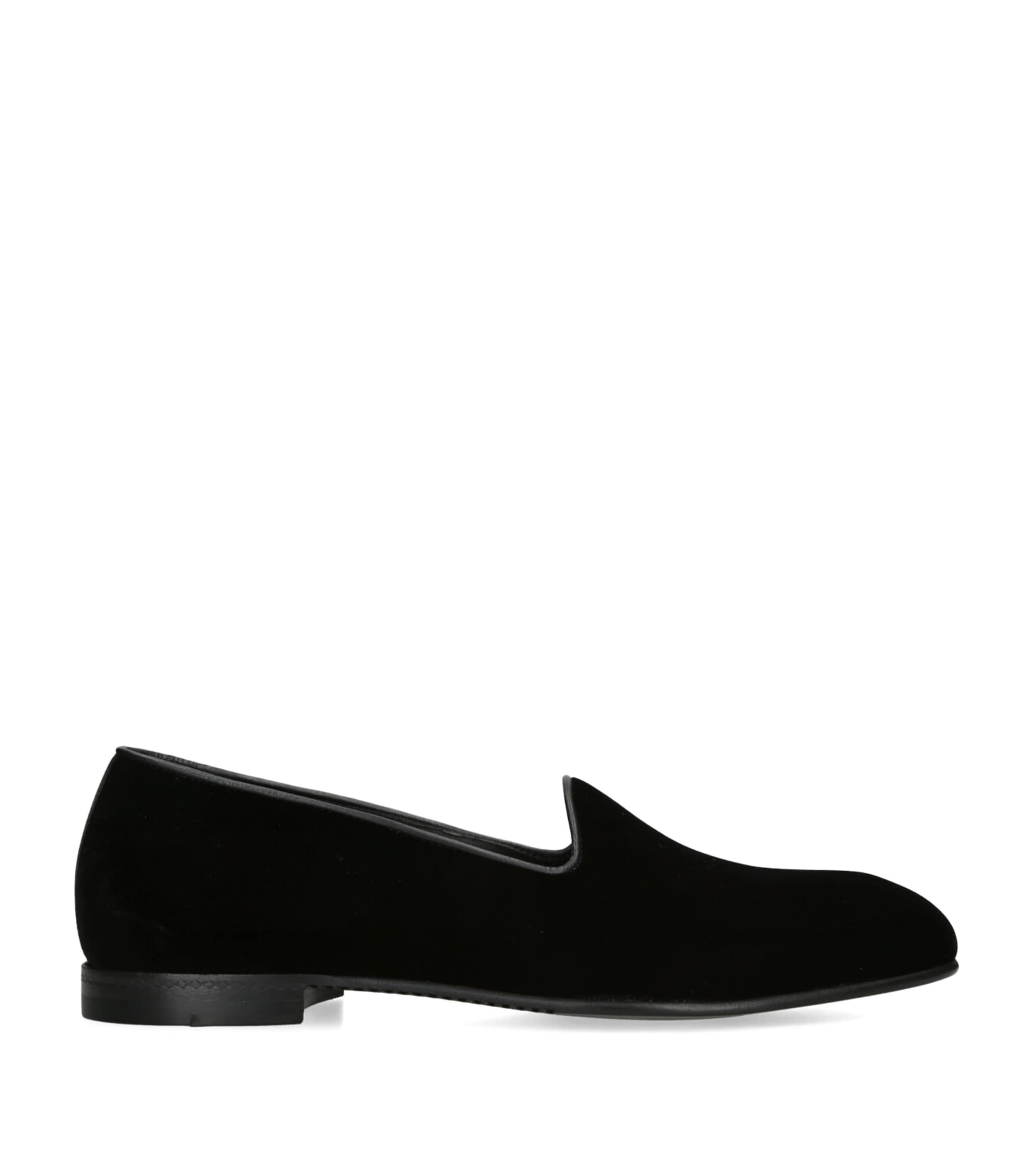 Zegna Velvet Gala Loafers In Black