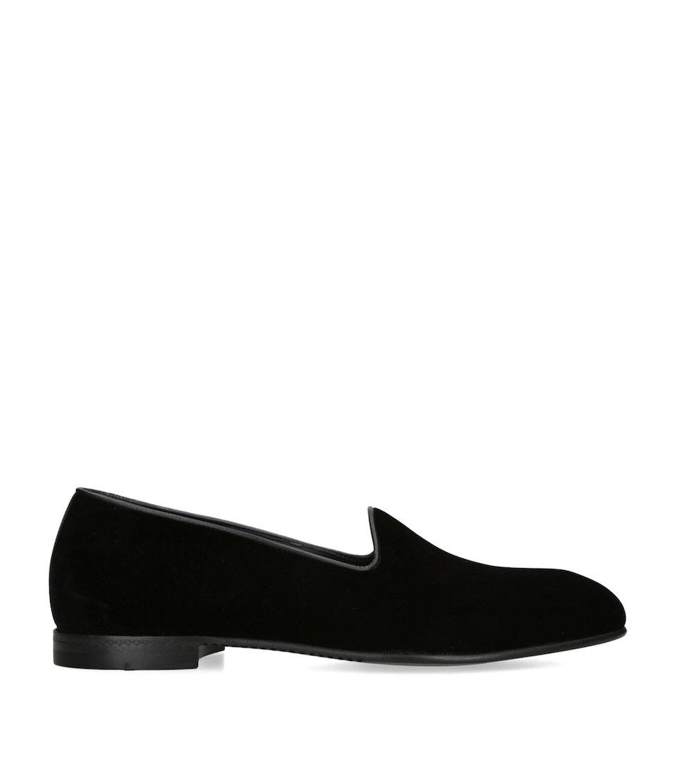 Zegna Velvet Gala Loafers Black