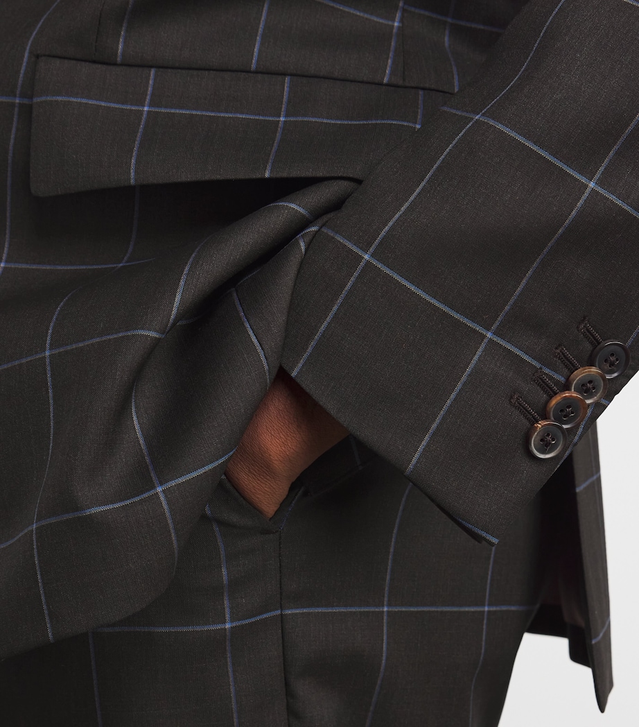 Checked Two-Piece Suit 69_DARK BROWN Image 6