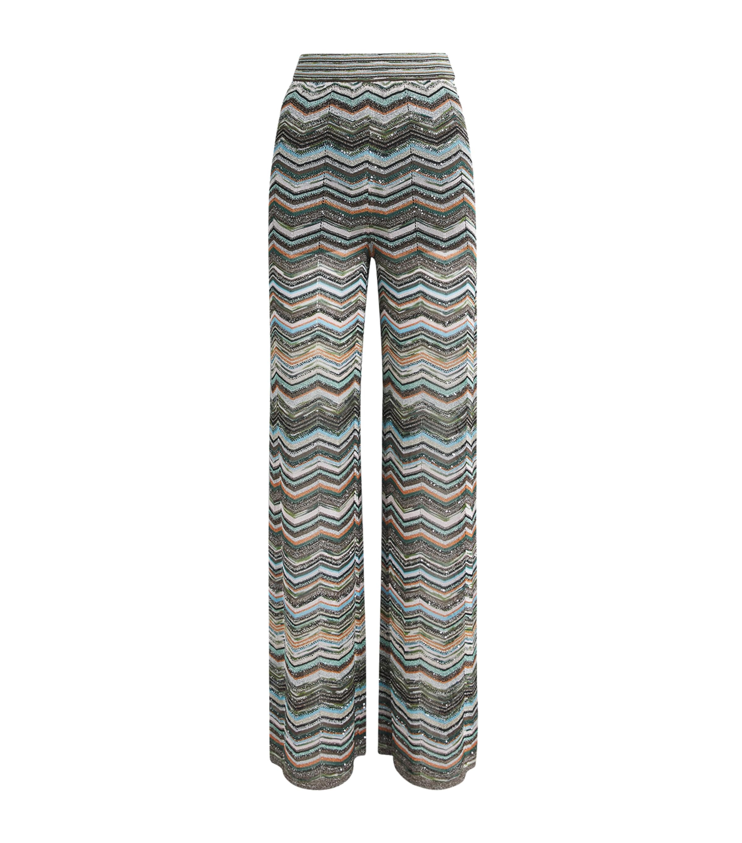 Missoni Womens Zigzag Straight Trousers Smspo Mltclr W Bk,bn Image 1